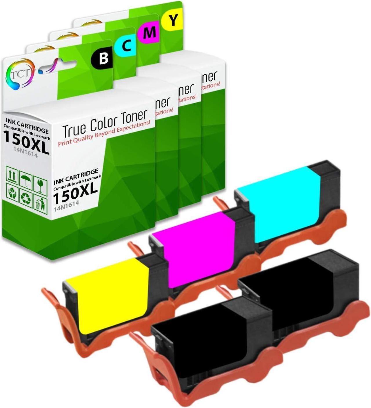 TCT Compatible Ink Cartridge Replacement for Lexmark 150XL 150 XL High Yield Works with Lexmark Pro 715 915, S315 S415 S515 Printers (Black, Cyan, Magenta, Yellow) - 5 Pack