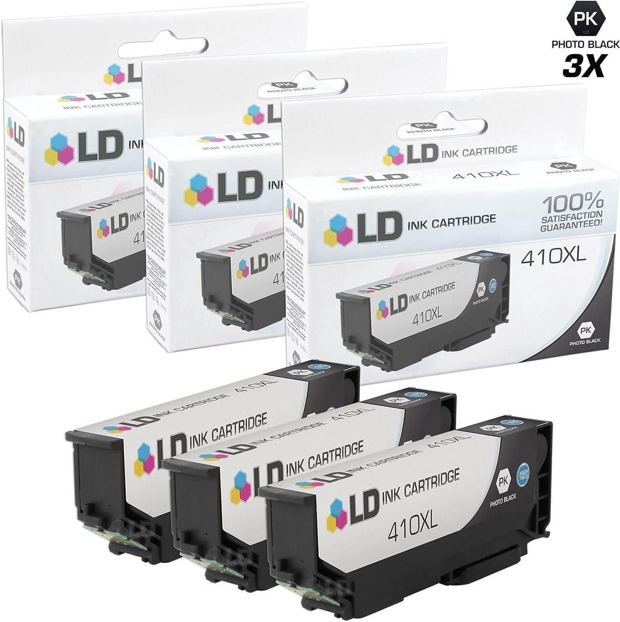 LD Remanufactured Ink Cartridge Replacement for Epson 410 410XL High Yield (Photo Black, 3-Pack)