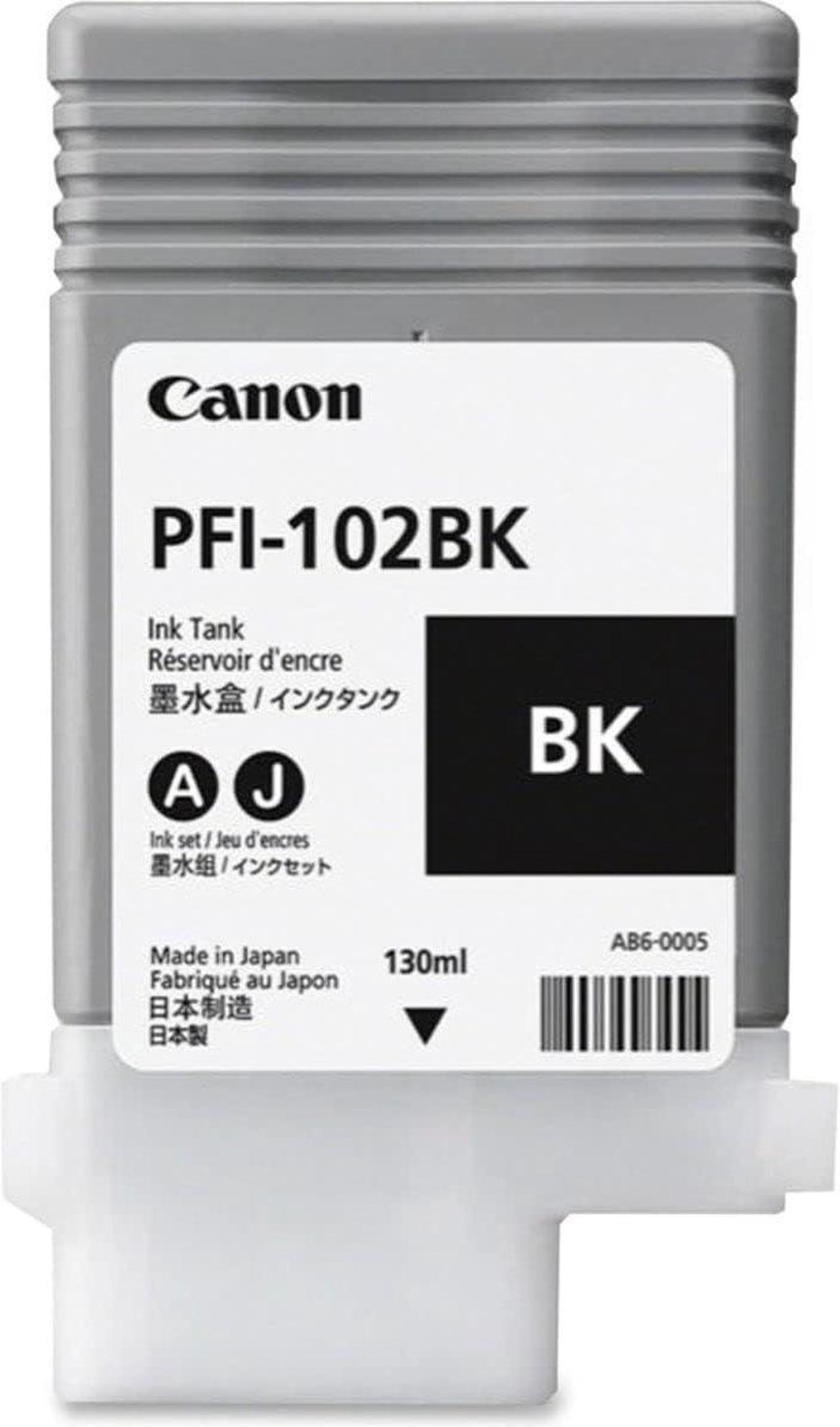 Canon PFI-102BK 0895B001 IPF500 IPF510 IPF600 IPF605 IPF650 IPF700 IPF765 Ink Cartridge (Black) in Retail Packaging