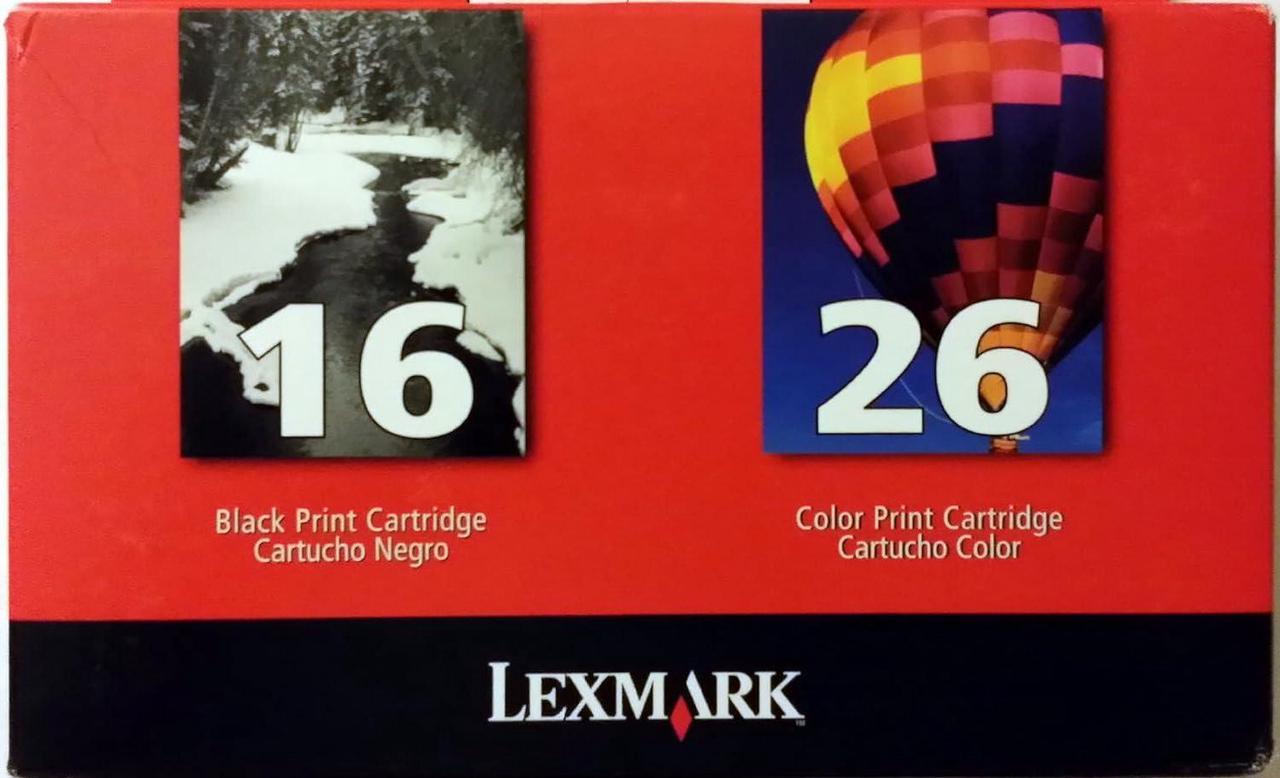 Lexmark Twin Pack #16, 26 Black and Color Print Cartridges -10N0202