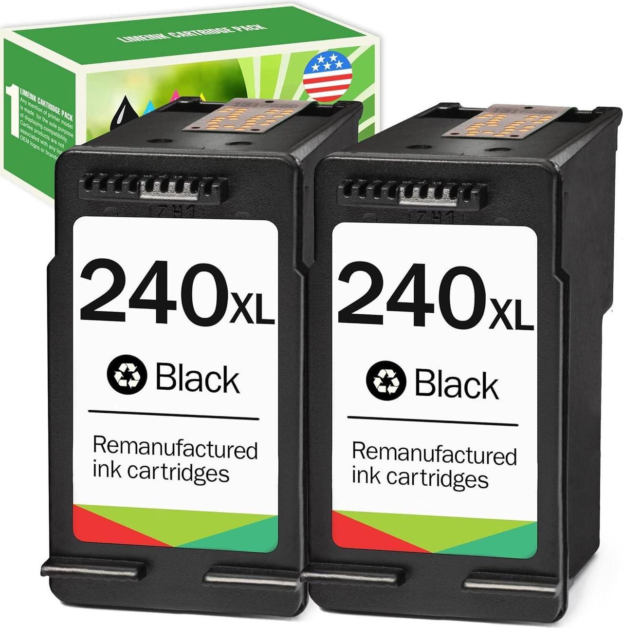 Limeink Remanufactured Ink Cartridge Replacement for High Yield PG-240XL Pixma MG2120 MG2220 MG3120 MG3220 MG3222 MG3520 MG4120 MG4220 MX372 MX392 MX432 MX439 (2 Black)