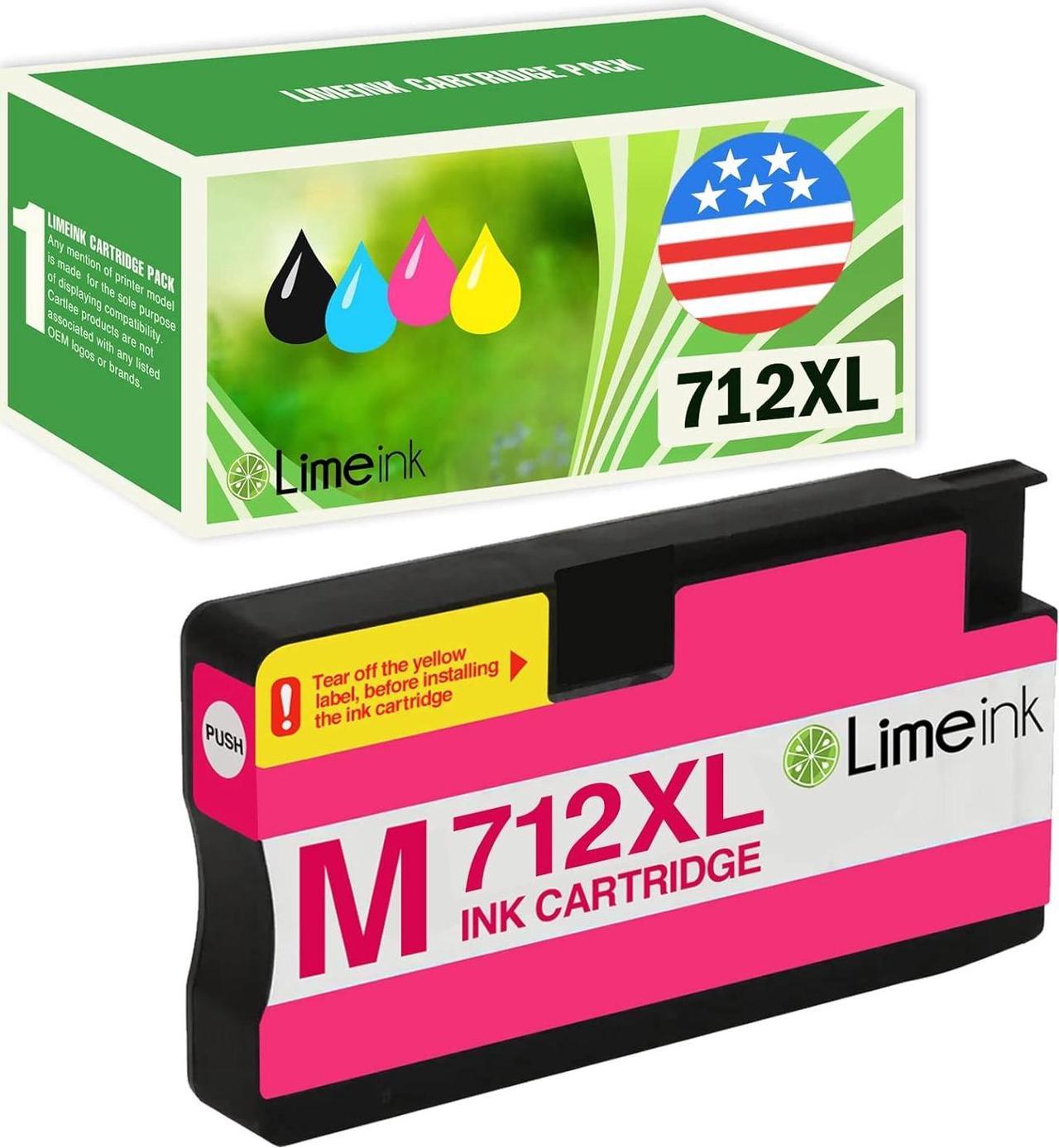 Limeink Compatible Ink Cartridges Replacement  712 Ink Cartridges 712XL Ink  for DesignJet T650 T630 T230 T210 Studio Plotter Printers (1 Magenta)