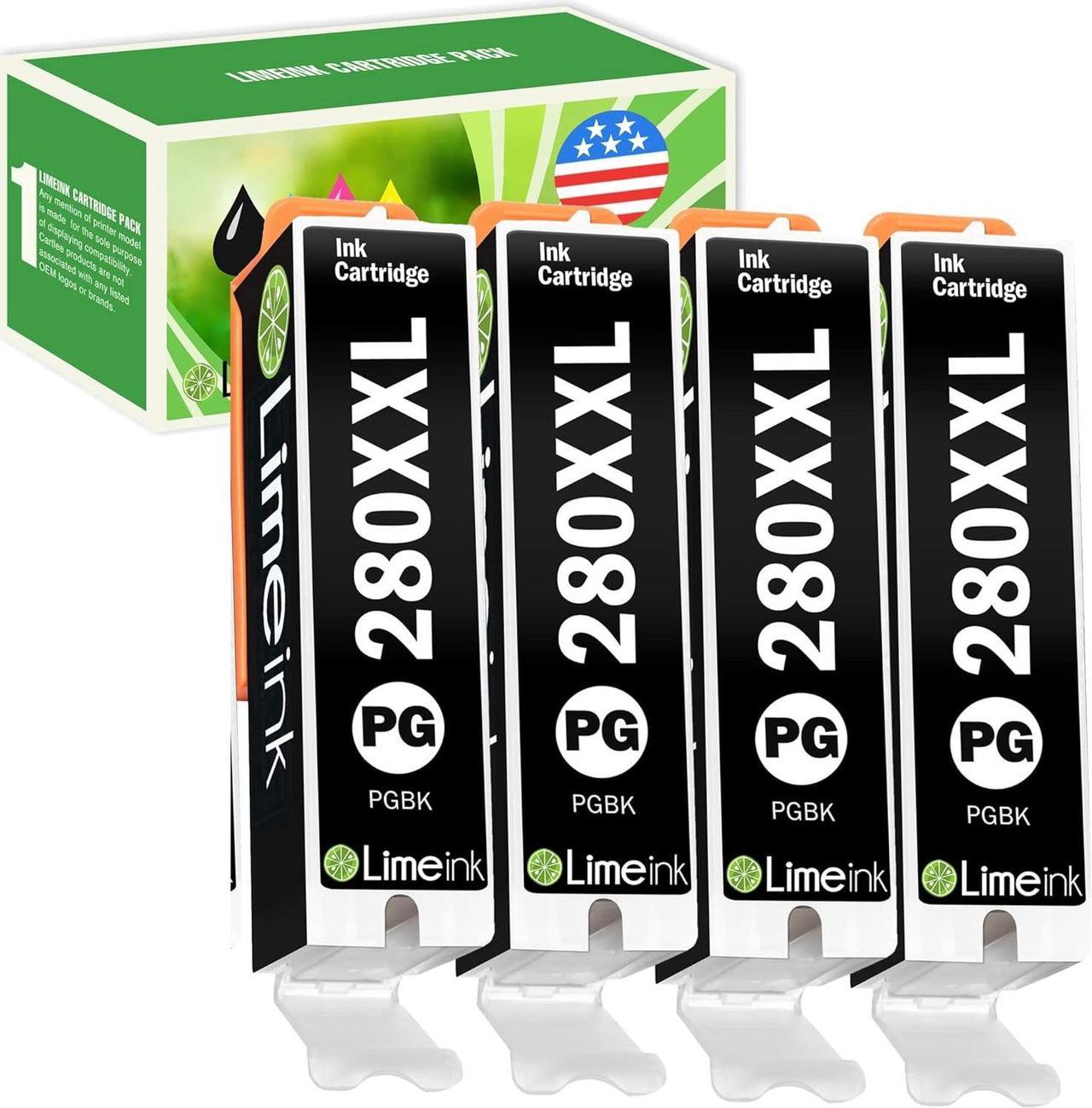 Limeink Compatible Ink Cartridge Replacement for Canon Ink 280 Cartridges 280xxl PGBK for Canon Ink Cartridges for Canon 280 Ink Cartridges for Canon TR8520 Ink Cartridges 4 BK