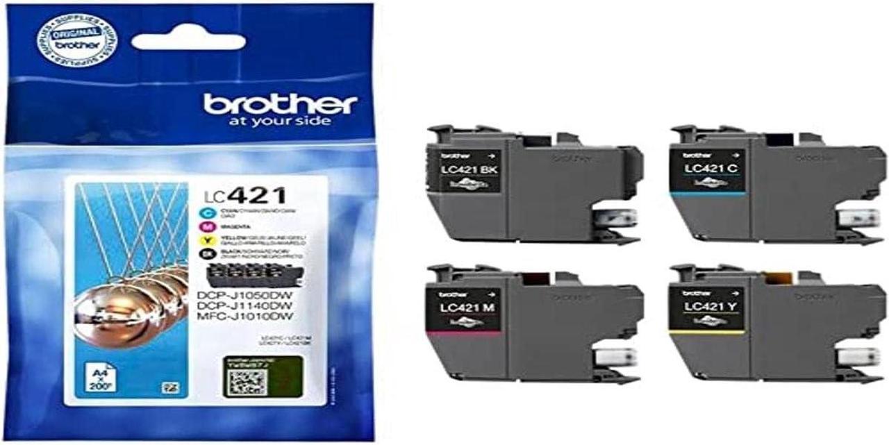 Brother LC421 Value Pack - 4 Pack - Black, Yellow, Cyan, Magenta - Original - Ink Cartridge