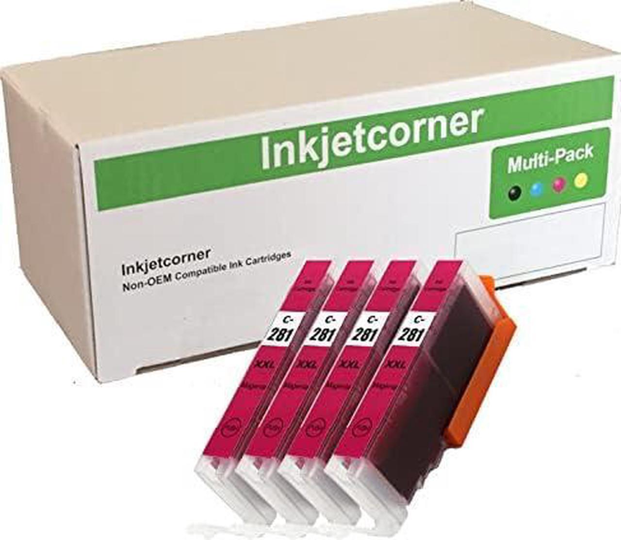 Inkjetcorner Compatible Ink Cartridge Replacement for CLI-281M CLI 281 XXL for use with TR8620 TR8622 TR8620A TS6320 TS702A TR8520 TS9120 TS8320 TS8322 (Magenta, 4-Pack)