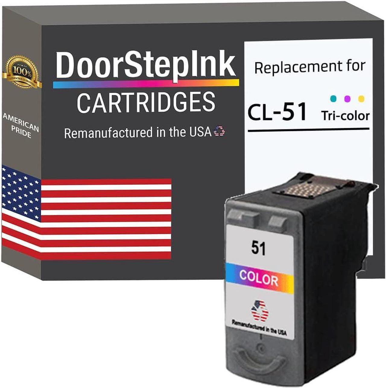 DoorStepInk Remanufactured in The USA Ink Cartridge Replacements for Canon CL-51 Color for Canon Pixma MP150 MP160-MFP MP180-MFP MP450 MP460-MFP MX300 MX310