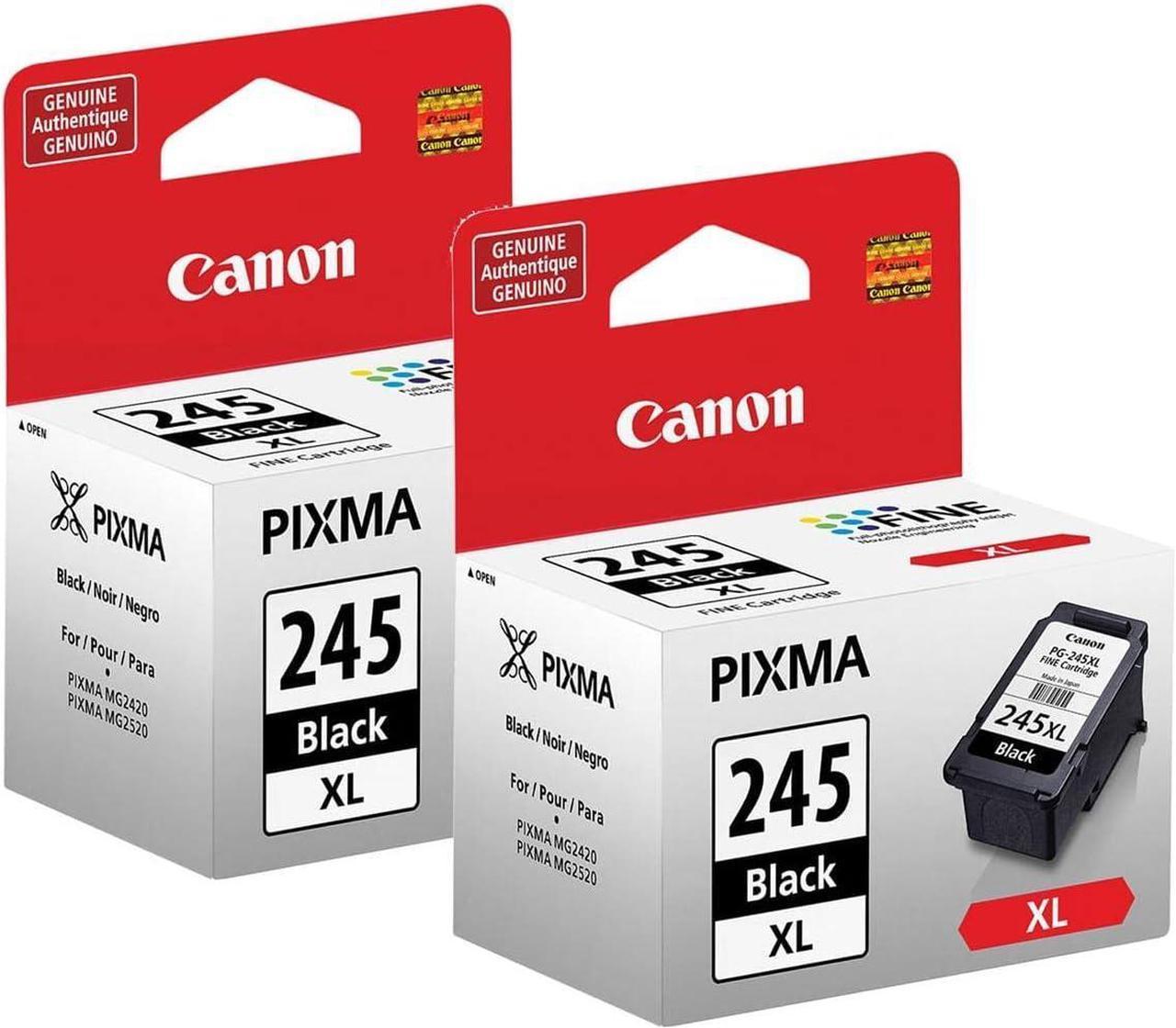 Canon 2 Pack PG-245 XL High Capacity Black Ink Cartridge for PIXMA MG Printers - 12ml