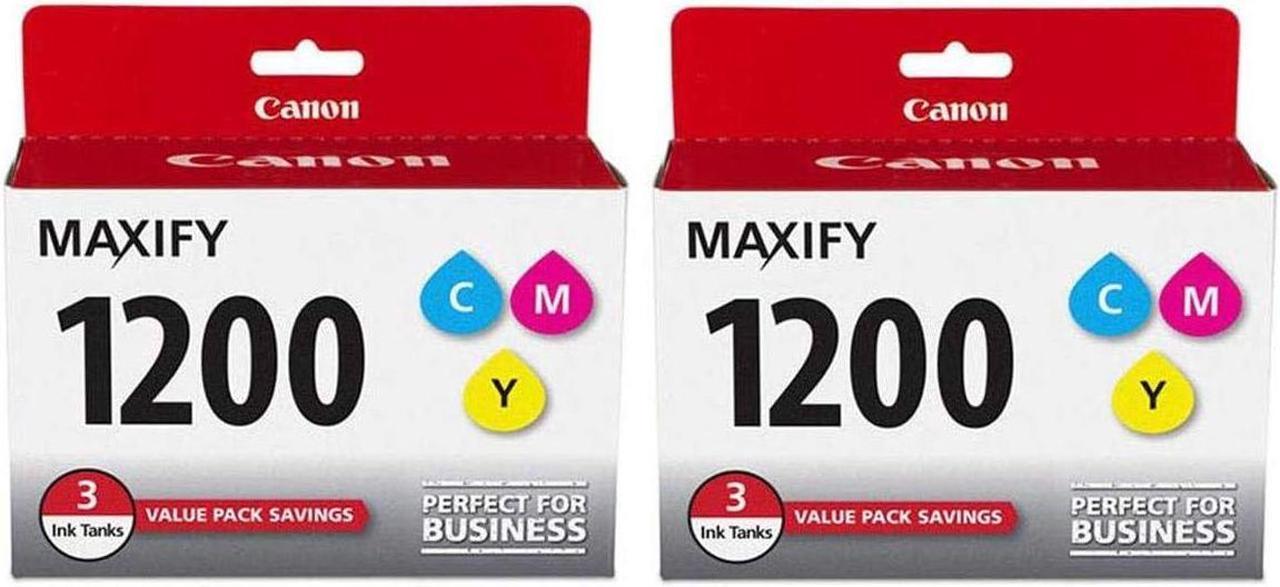 Canon 2 Pack PGI-1200 Cyan/Magenta/Yellow Ink Cartridges for MAXIFY MB2020, MB2120, MB2320, and MB2720 Printers, 1500 Pages Yield, 3 Pack