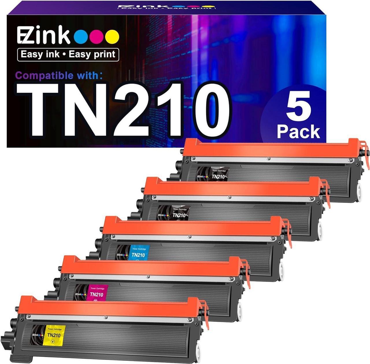 E-Z Ink (TM Compatible Toner Cartridge Replacement for Brother TN210 TN-210 to use with HL-3040CN HL-3070CW HL-3075CW DCP-9010CN MFC-9010CN MFC-9320CW (2 Black, 1 Cyan, 1 Magenta, 1 Yellow) 5 Pack