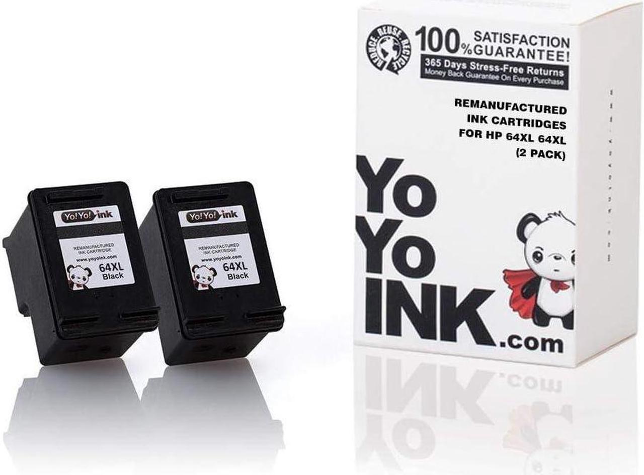 YoYoInk Remanufactured Ink Cartridge Replacement  64 XL 64XL (2 Black)