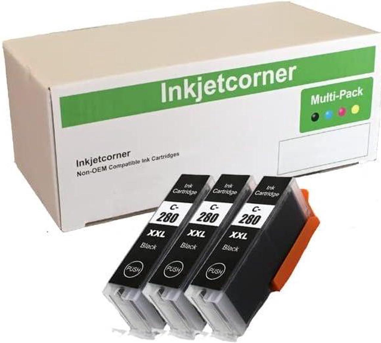 Inkjetcorner Compatible Ink Cartridge Replacement for PGI-280XXL PGBK for use with TR8620 TR8622 TS6320 TR7520 TR8520 TS6220 TS9120 TS8120 TS8220 TS8320 TS8322 (Big Black, 3-Pack)