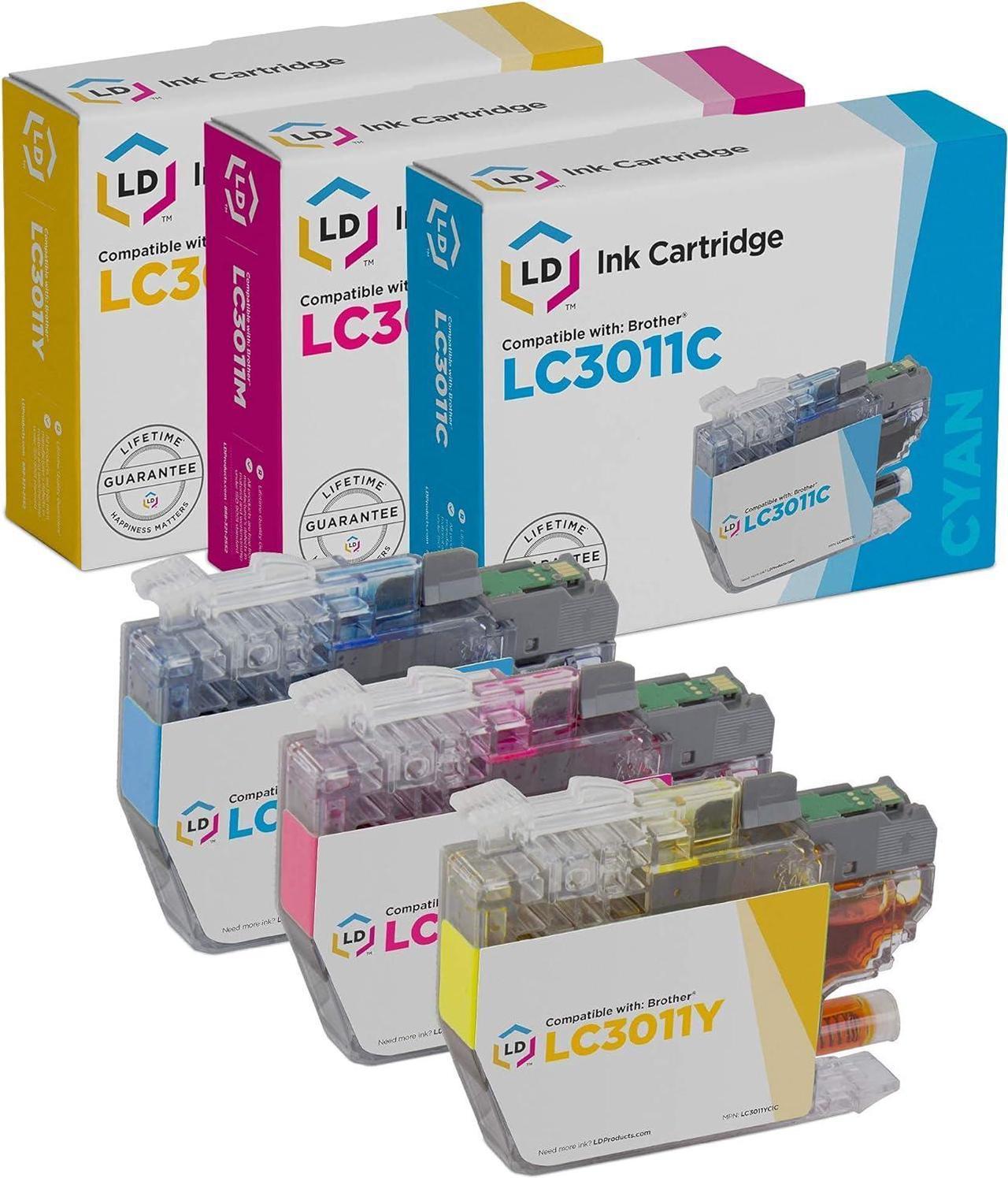 LD Compatible Ink Cartridge Replacements for Brother LC3011 (Cyan, Magenta, Yellow, 3-Pack)