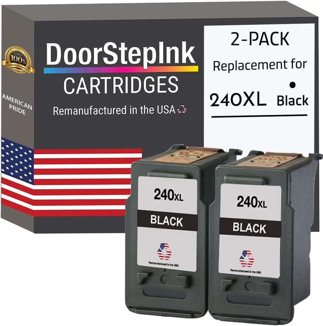 DoorStepInk Remanufactured in The USA Ink Cartridge Replacement for Canon PG-240XL 240 XL Black 2Pk for Canon Pixma MG3120 MG3520 MG4220 MX439 MX479 TS5120