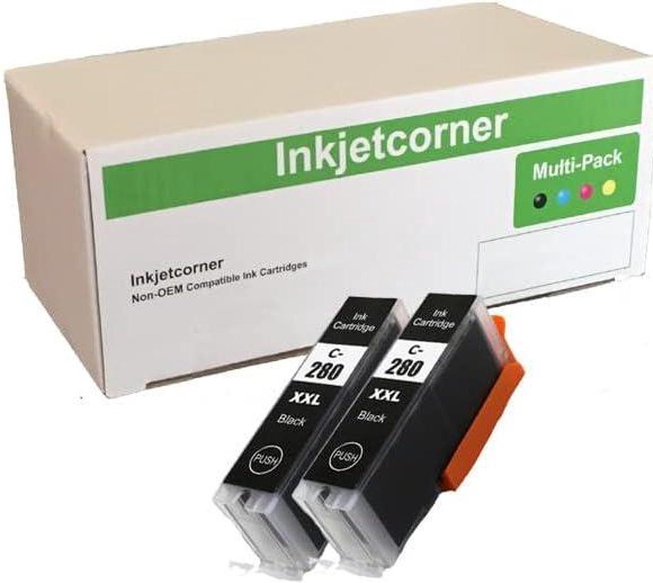 Inkjetcorner Compatible Ink Cartridge Replacement for PGI-280XXL 280BK for use with TR7520 TR8520 TR8620 TR8622 TS6220 TS6320 TS9120 TS8220 TS8320 TS8322 (Big Black, 2-Pack)