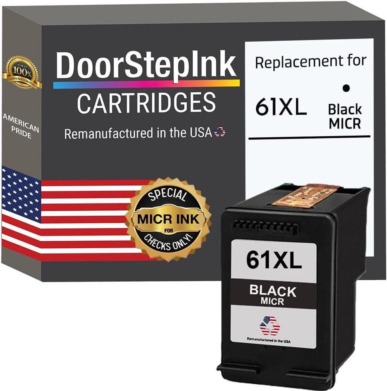 DoorStepInk Remanufactured Ink Cartridge Replacements  61XL (Black CH563WN) MICR for Printers HP DeskJet 1000, 1010, 1050, 1051, 1055, 1056, 1512, 2050