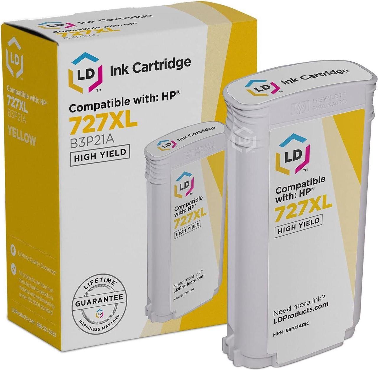 LD Remanufactured Ink Cartridge Replacement  727XL B3P21A High Yield (Yellow)