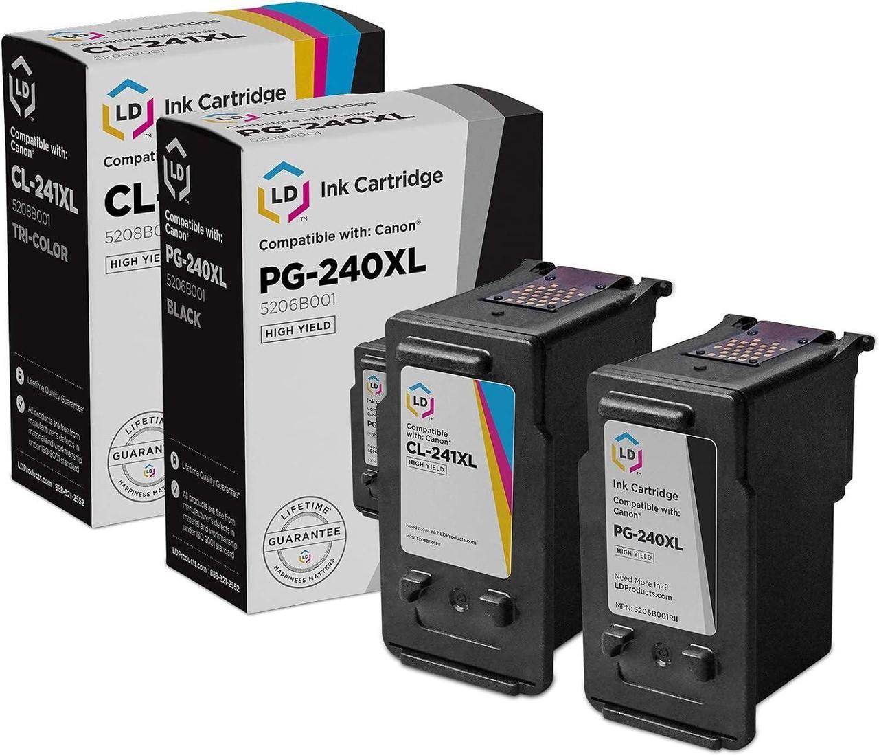 LD Remanufactured Ink Cartridge Replacement for Canon PG-240XL & CL-241XL High Yield (1 Black, 1 Color, 2-Pack)