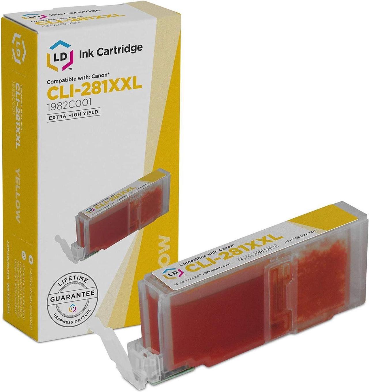 LD Compatible Ink Cartridge Replacement for Canon CLI-281XXL 1982C001 Super High Yield (Yellow)