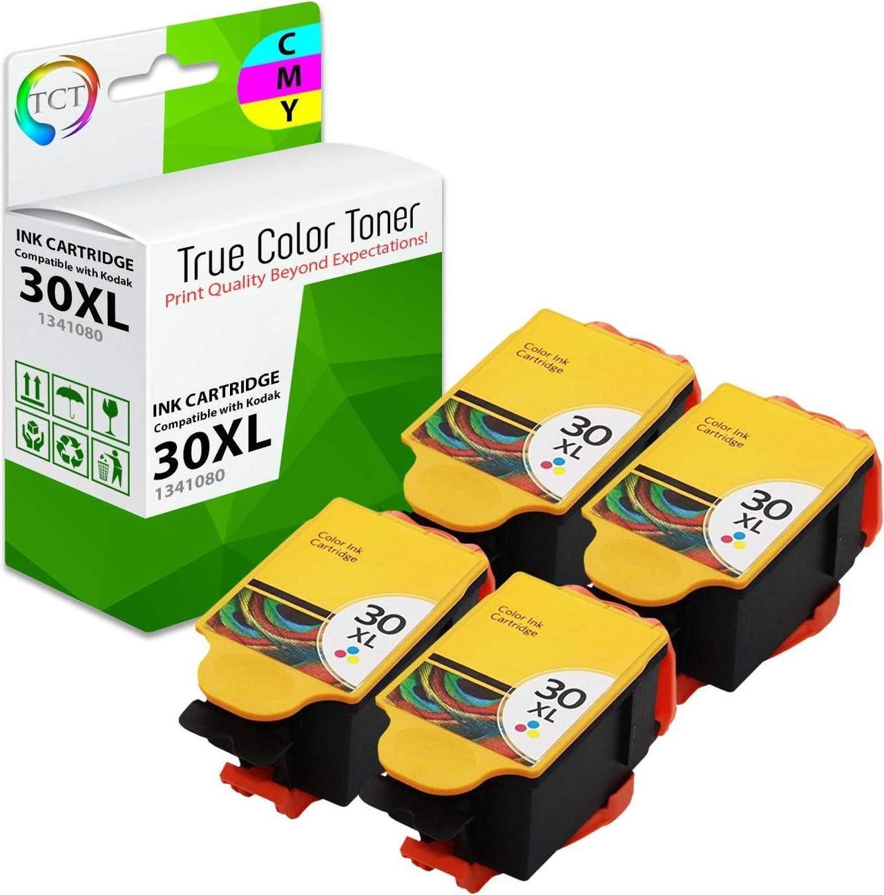 TCT Compatible Ink Cartridge Replacement for Kodak 30XL 30 XL 1341080 Tri-Color High Yield Works with Kodak ESP C110 C310 C315, Office 2150 Printers (550 Pages) - 4 Pack