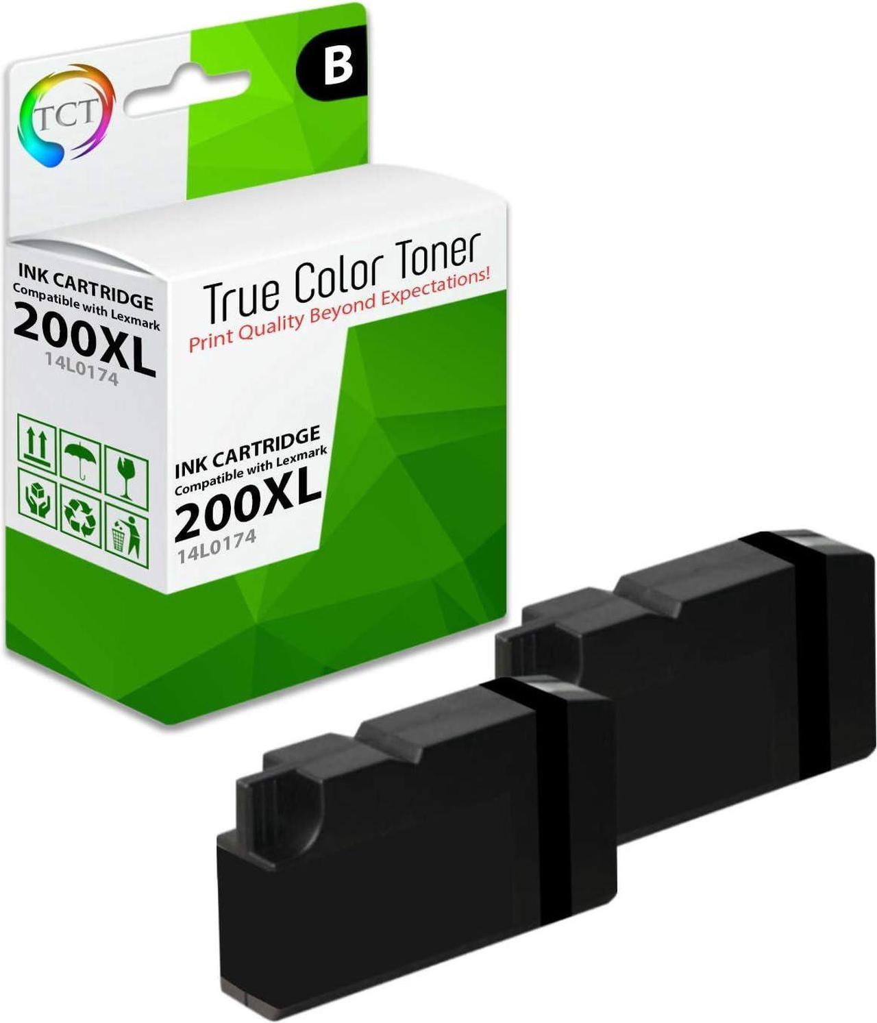 TCT Compatible Ink Cartridge Replacement for Lexmark 200XL 200 XL 14L0174 Black High Yield Works with Lexmark OfficeEdge Pro4000 Pro5500 Printers (2,500 Pages) - 2 Pack