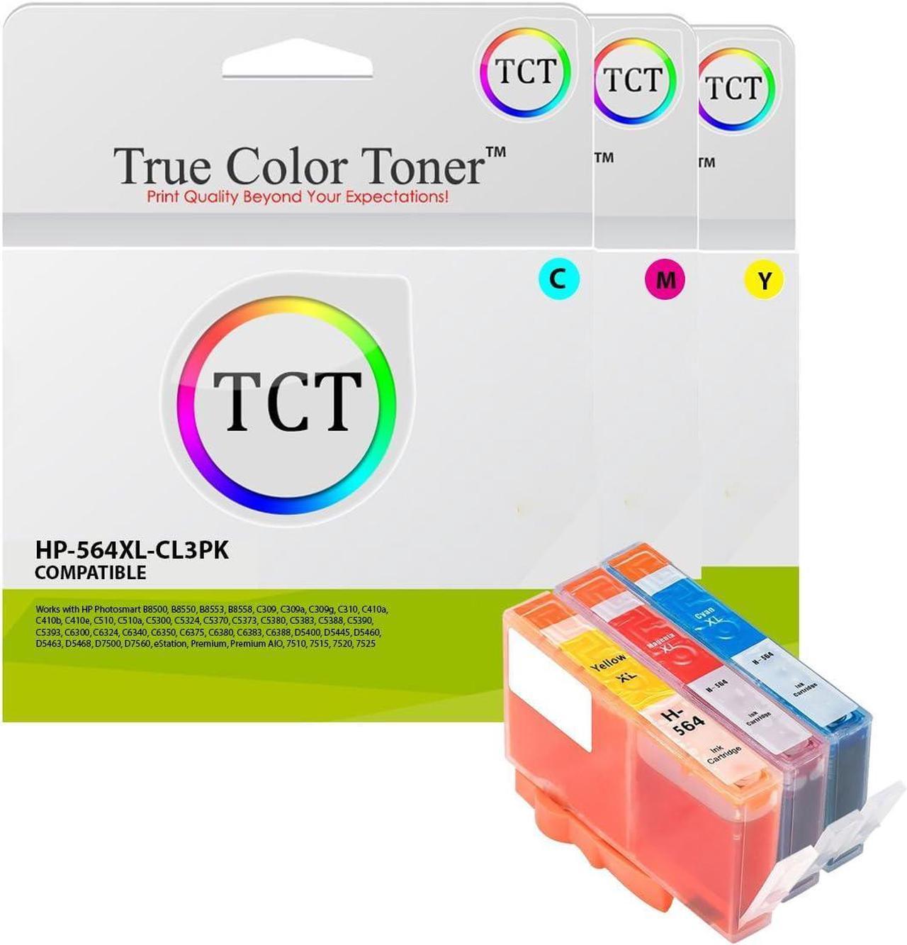 TCT Compatible Ink Cartridge Replacement  564XL 546 XL Works with HP Photosmart 5511 5512 5514 5515 5520 5522 5524 5525 Printers (Cyan, Magenta, Yellow) - 3 Pack