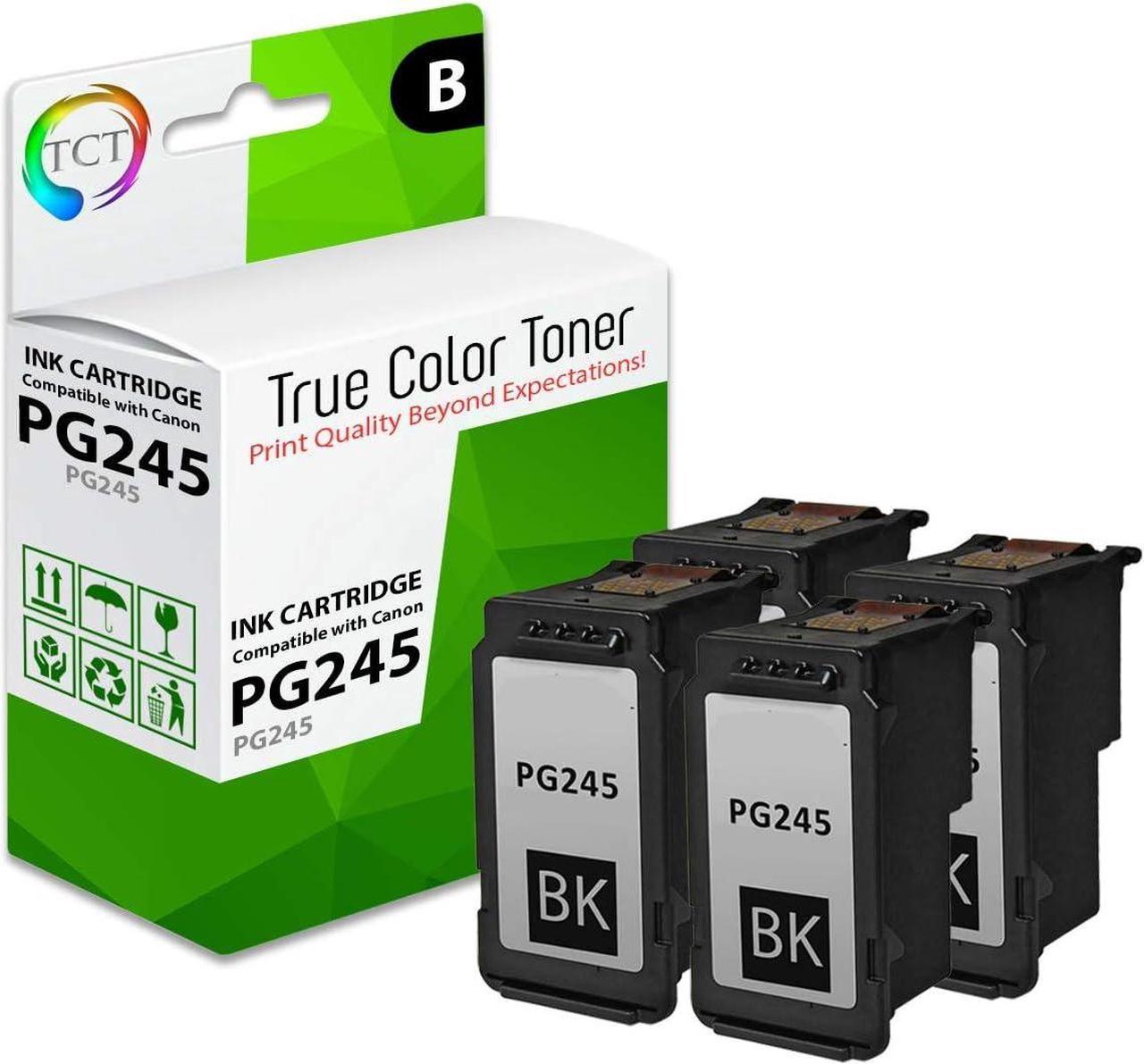 TCT Compatible Ink Cartridge Replacement for Canon PG-245 PG245 Black Works with Canon Pixma MG2420 MG2520 MG2555 MG2920 MG2922 MG3020 iP2820 MX490 MX492 Printers - 4 Pack