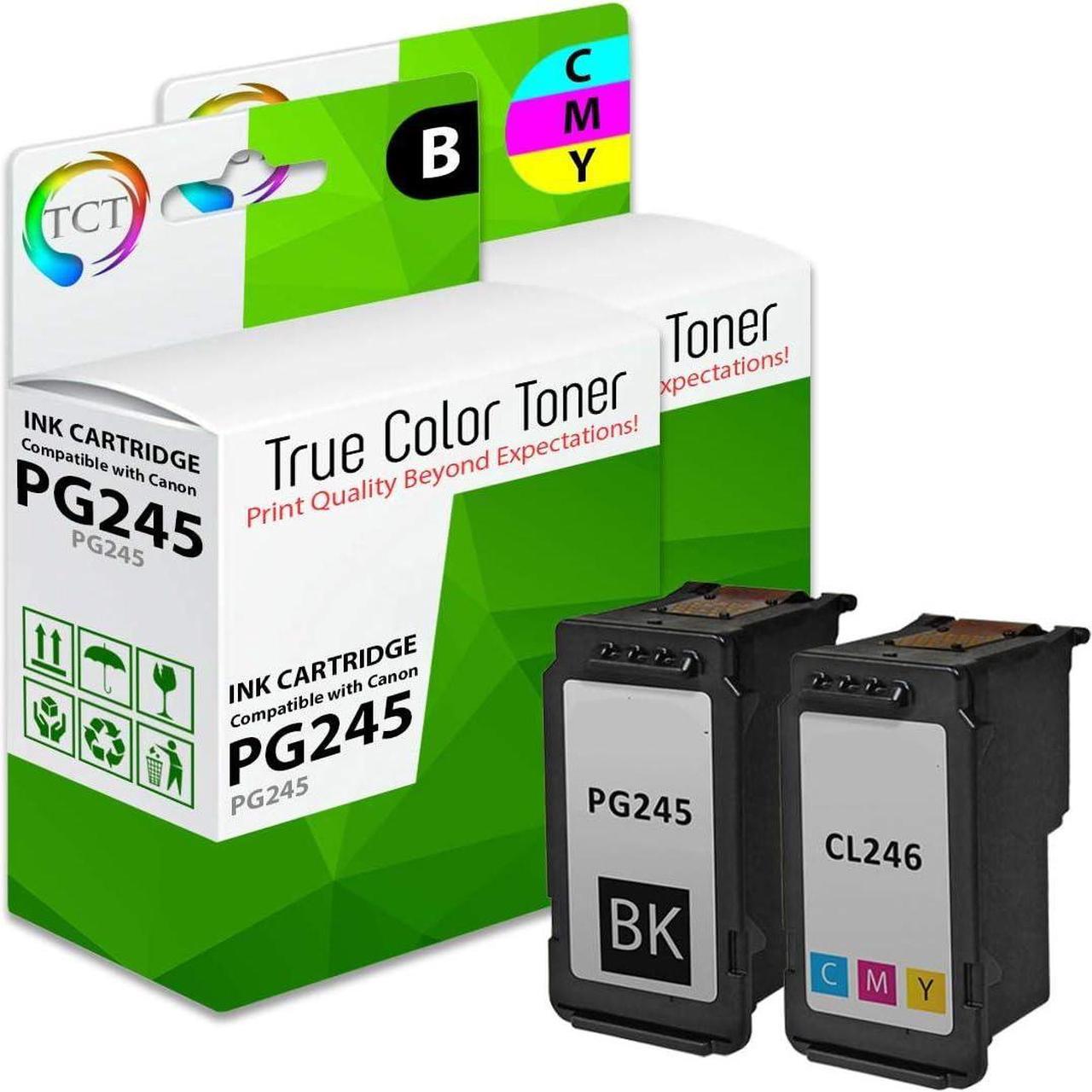 TCT Compatible Ink Cartridge Replacement for Canon PG-245 CL-246 Works with Canon Pixma MG2420 MG2520, iP2820, MX490 MX492 Printers (Black, Color) - 2 Pack