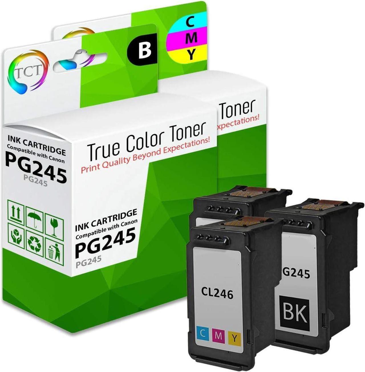 TCT Compatible Ink Cartridge Replacement for Canon PG-245 CL-246 Works with Canon Pixma MG2420 MG2520, iP2820, MX490 MX492 Printers (Black, Color) - 3 Pack