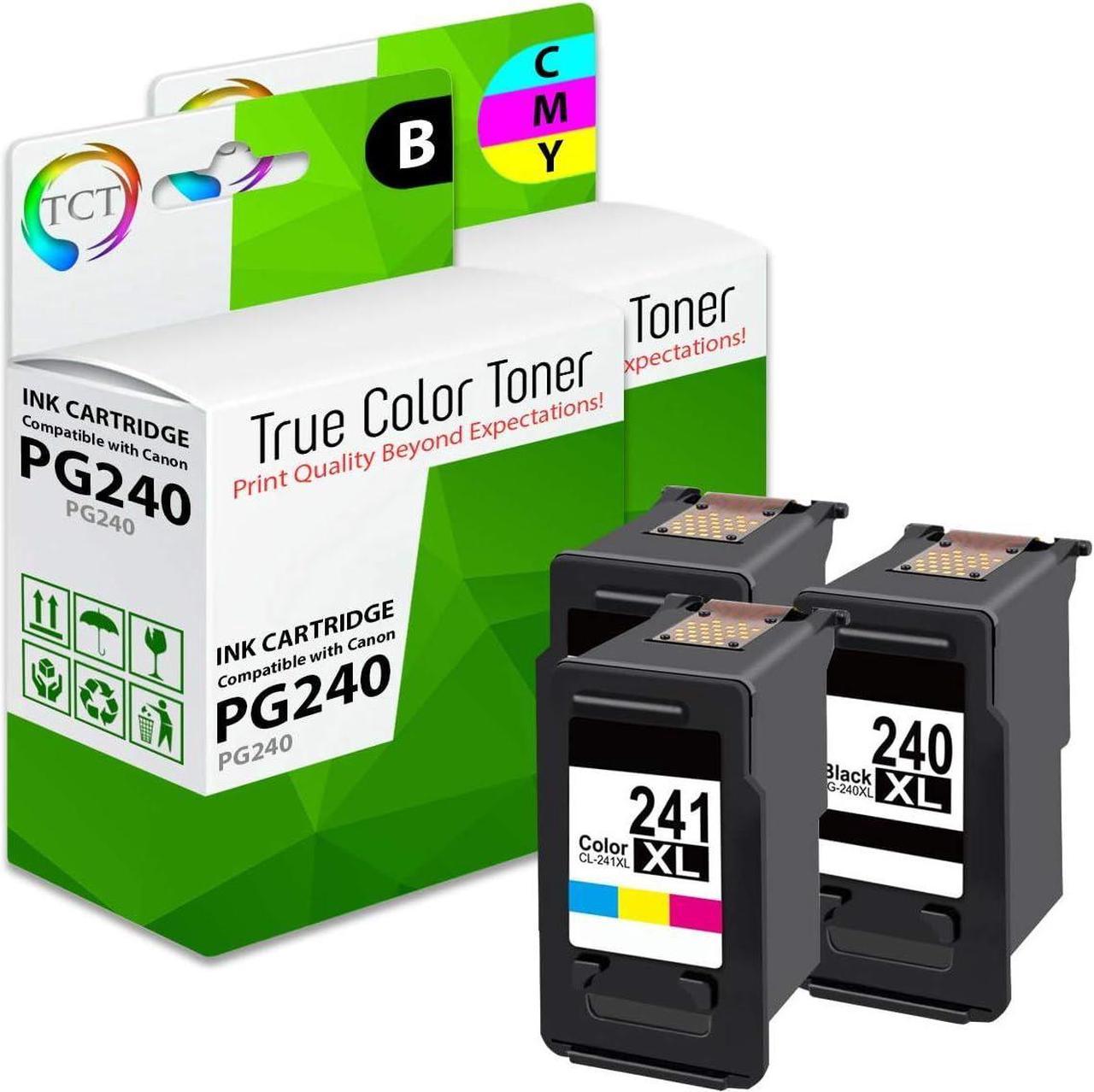 TCT Compatible Ink Cartridge Replacement for Canon PG-240 CL-241 Works with Canon Pixma MG2120 MG3220 MG3222, MX432 MX452 MX459 Printers (Black, Color) - 3 Pack