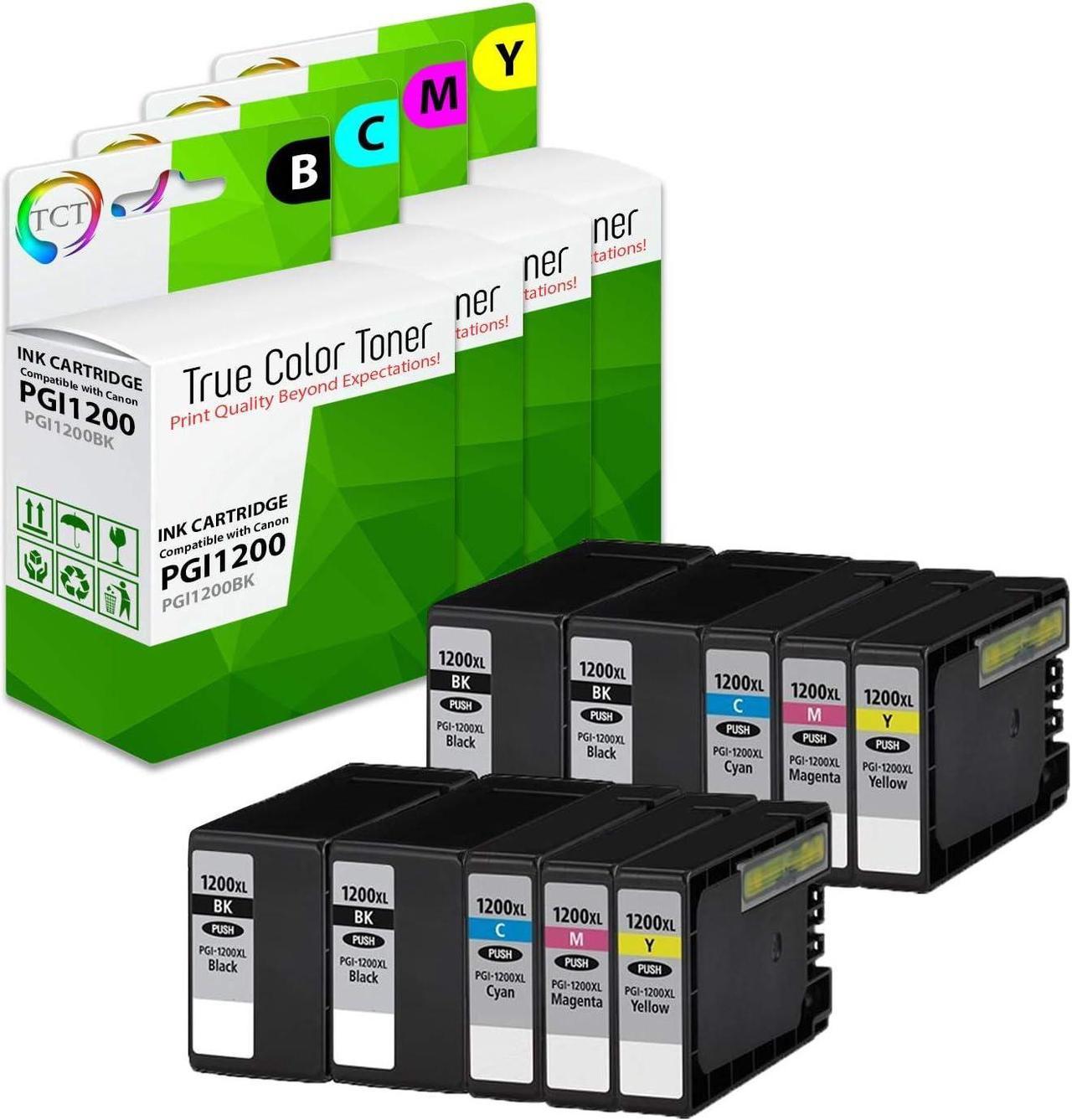 TCT Compatible Ink Cartridge Replacement for Canon PGI-1200 PGI1200 Works with Canon Maxify MB2320 MB2350 MB2020 Printers (Black, Cyan, Magenta, Yellow) - 10 Pack