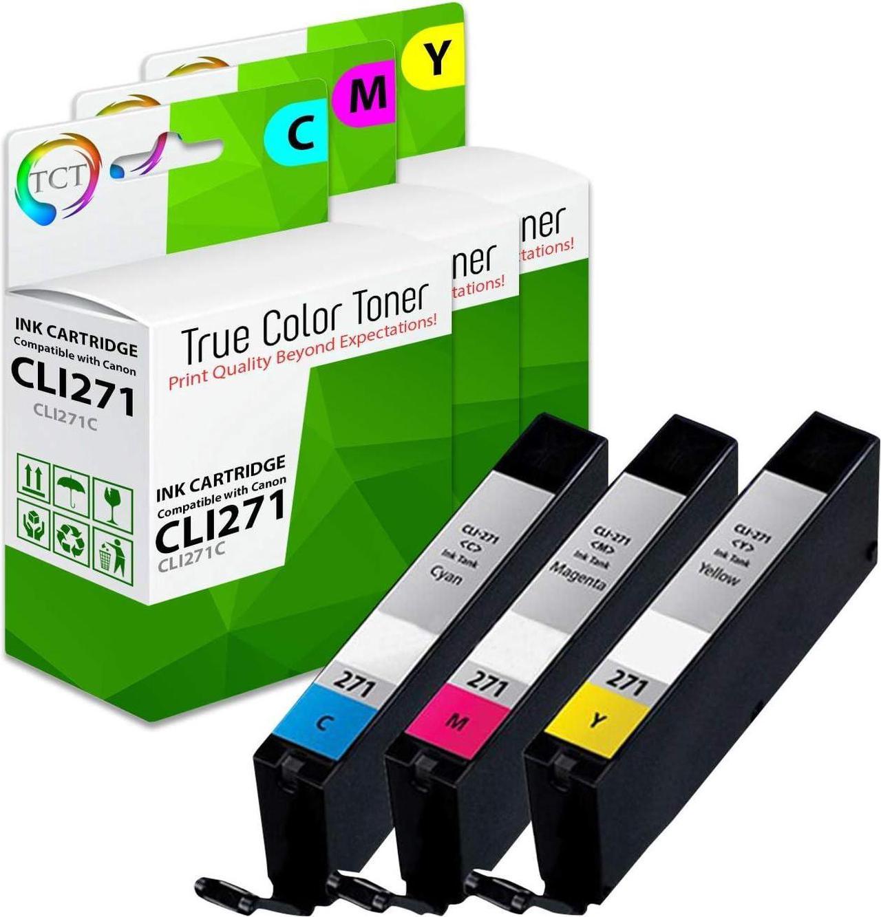 TCT Compatible Ink Cartridge Replacement for Canon CLI-271 CLI271 Works with Canon Pixma MG5720 MG5722 MG6820MG7720, TS5020 TS9020 Printers (Cyan, Magenta, Yellow) - 3 Pack