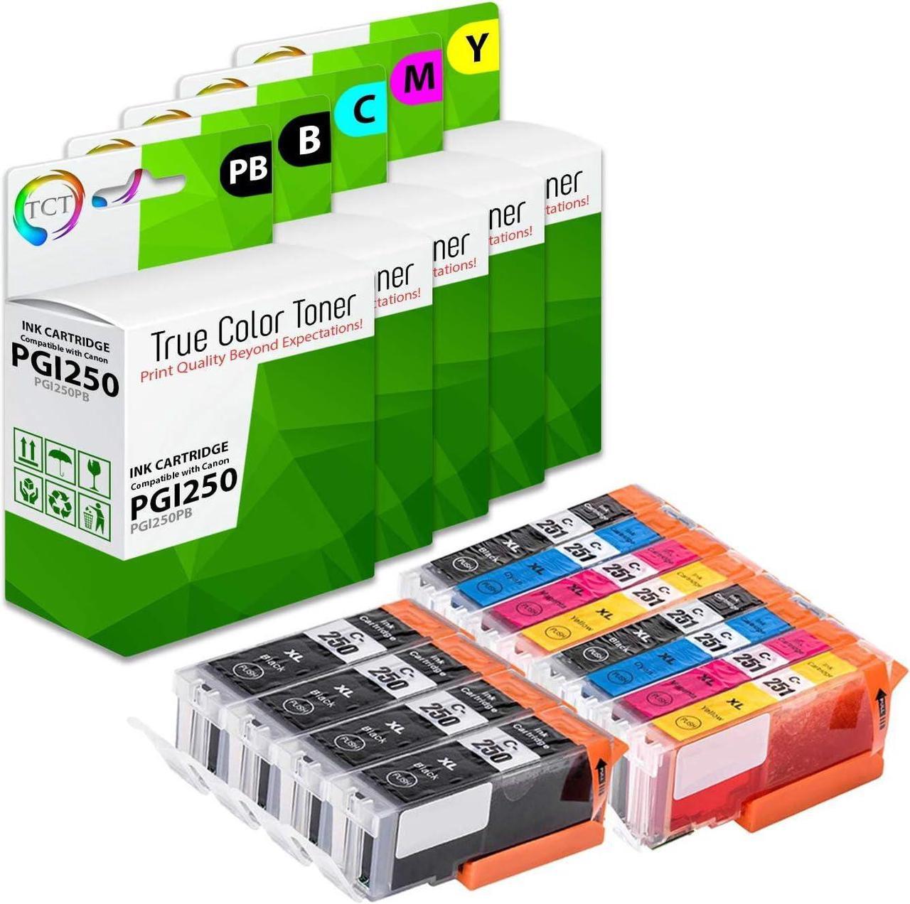 TCT Compatible Ink Cartridge Replacement for Canon PGI-250 CLI-251 Works with Canon Pixma MX922 MG5420 Printers (Pigment Black, Black, Cyan, Magenta, Yellow) - 12 Pack