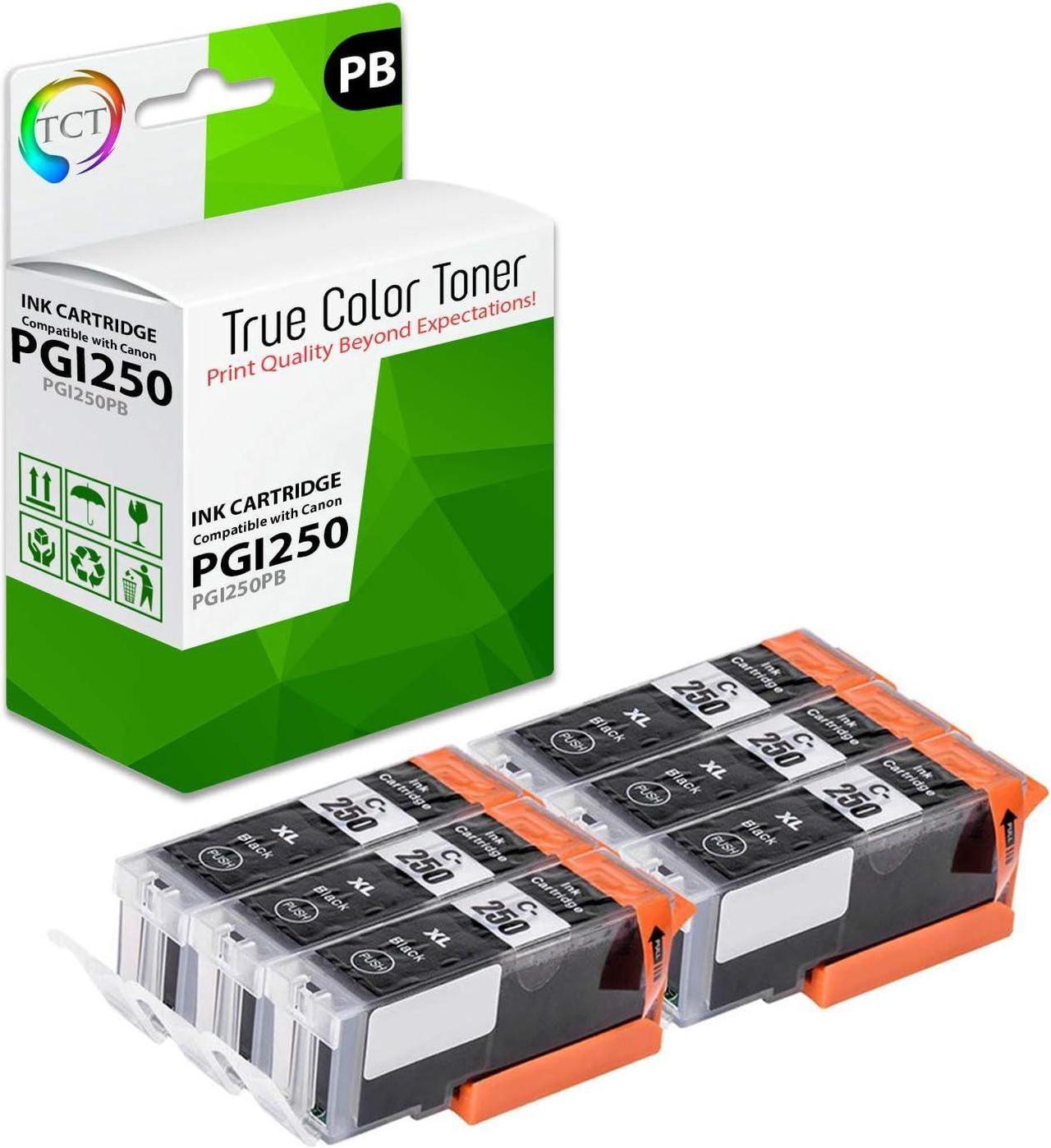 TCT Compatible Ink Cartridge Replacement for Canon PGI-250 PGI250 Works with Canon Pixma MX922 MG5420 MG6320 MX722 IP7220 MG5422 MG7120 MG5520 Printers (Pigment Black) - 6 Pack