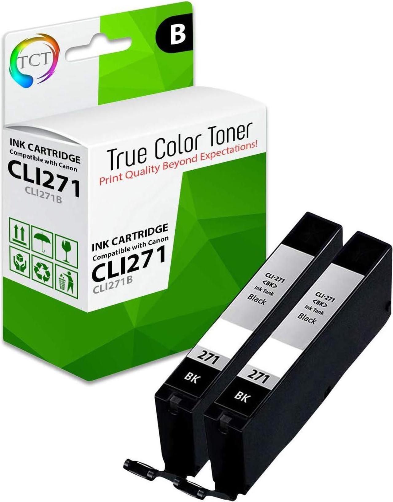 TCT Compatible Ink Cartridge Replacement for Canon CLI-271 CLI271 Black Works with Canon Pixma MG5720 MG5722 MG6820 MG6821 MG6822 MG7720 TS5020 TS6020 TS8020 Printers (665 Pages) - 2 Pack