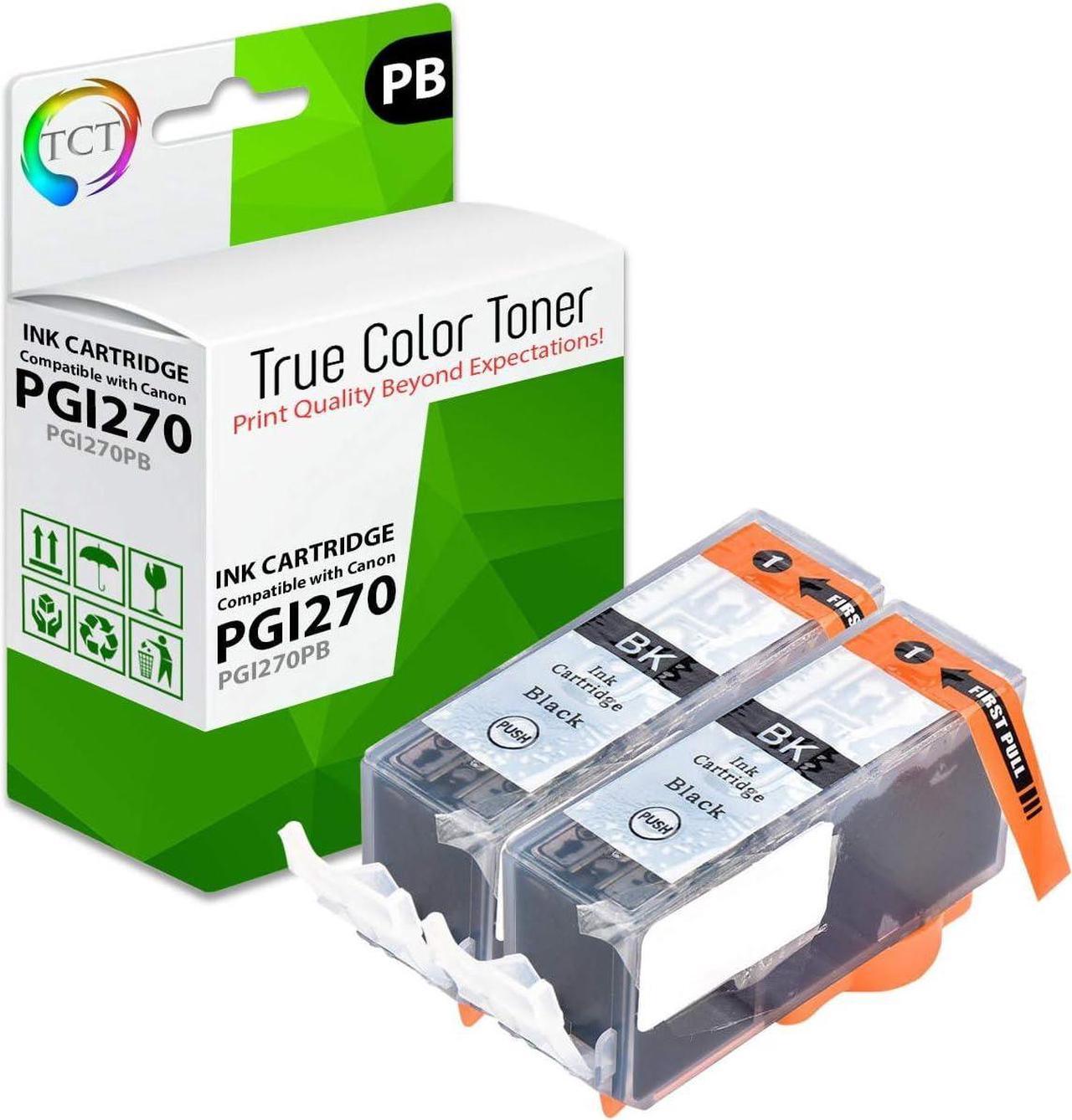 TCT Compatible Ink Cartridge Replacement for Canon PGI-270 PGI270 Pigment Black Works with Canon Pixma MG5720 MG5721 MG5722 MG6820 MG6821 MG7720 TS5020 TS6020 Printers (500 Pages) - 2 Pack