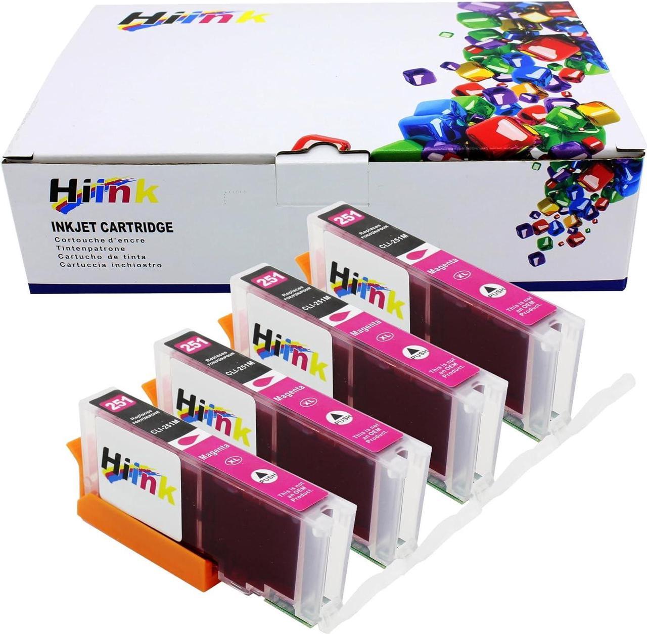 Hi Ink 4 Pack cli-251xl cli251xl Magenta Ink Cartridge Replacement for Canon PIXMA IP7220 iX6820 MG5420 MG5422 MG5520 MG5522 MG6420 MX722 MX922 Printers