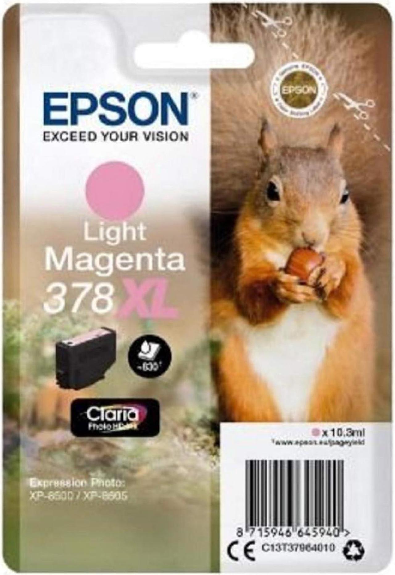 Epson 378XL Light Magenta Squirrel High Yield Genuine, Claria Photo HD Ink Cartridge