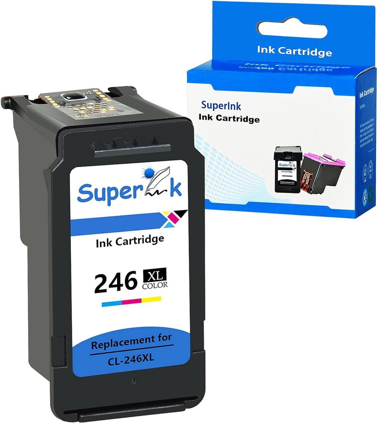 SuperInk Remanufactured Ink Cartridge Compatible for Canon CL-246XL CL-246 246XL 246 XL Pixma MG2522 MX492 MG2520 MG2920 MG2420 MX490 MG2525 MG2555 MG3020 Printer Show Ink Level (Tri-Color,1 Pack)