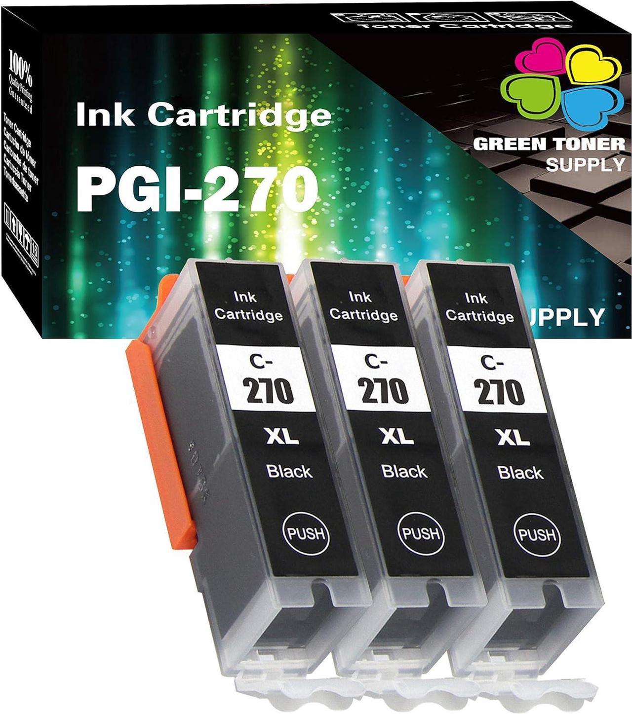 (3-Pack, Black) Green Toner Supply Compatible PGI270 PGI 270 CLI271 CLI 271 Inkjet Cartridge for PGI270XXL Black