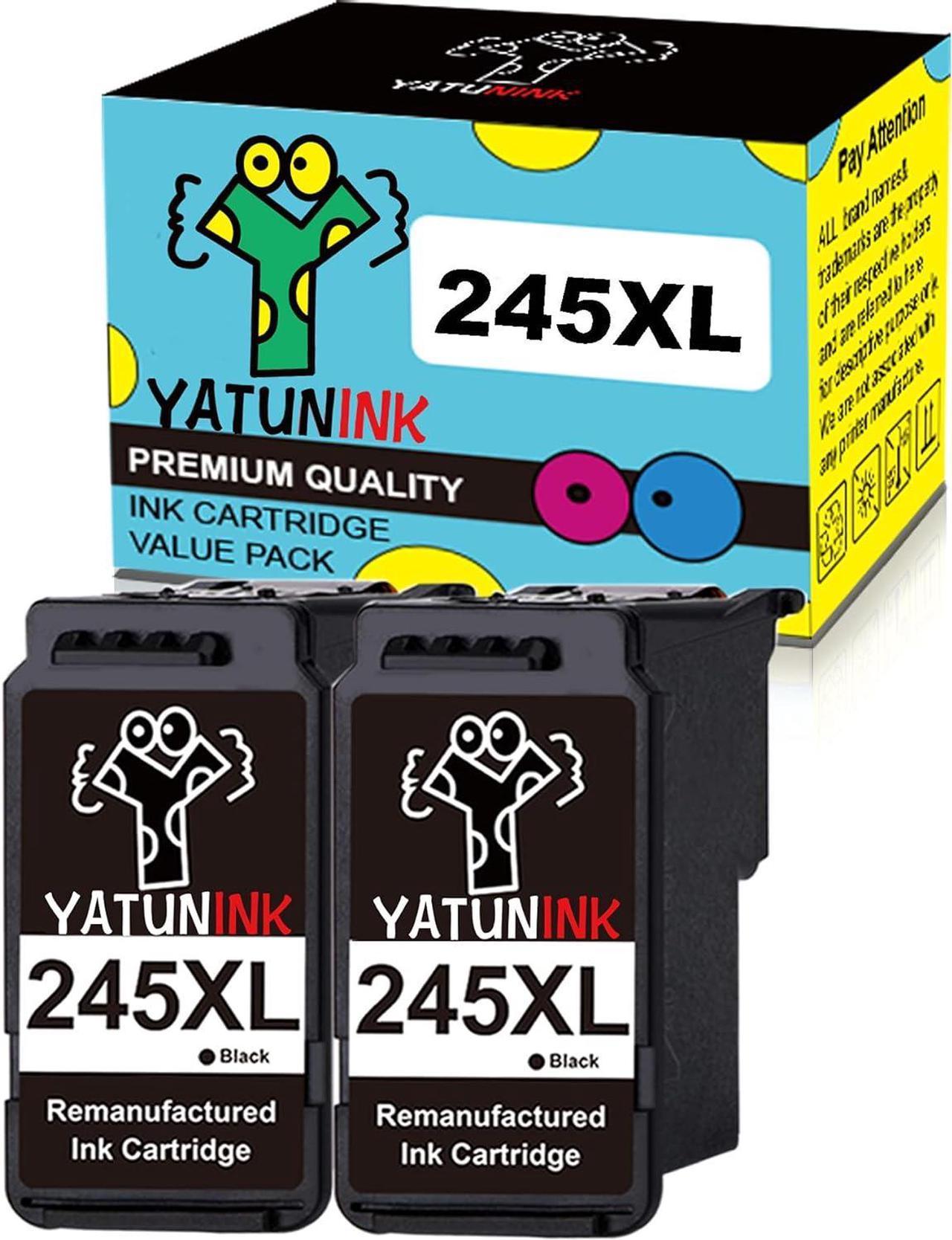 YATUNINK Remanufactured Ink Cartridge Replacement for Canon PG-245XL Black PG-245 245XL PG-243 Black Ink Cartridge for Canon Pixma MG2920 MG2922 MG2924 MG2420 MG2522 MX490 MX492 Printer (2 Black)