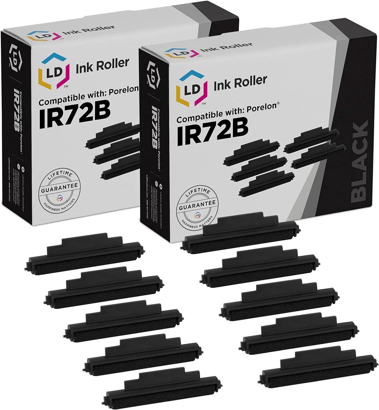 LD Compatible Ink Roller Replacements for Porelon IR-72 (Black, 10-Pack)