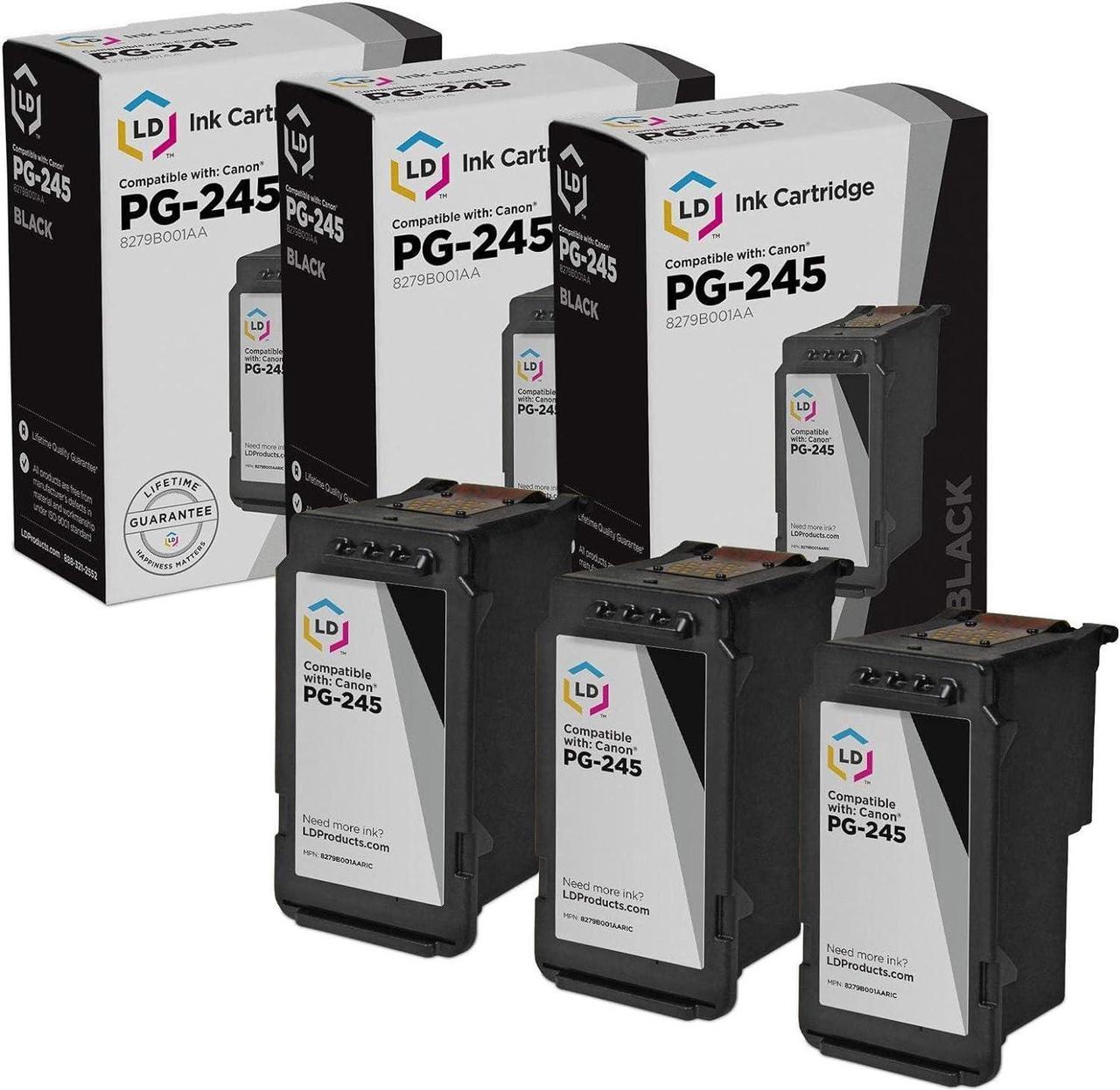 LD Remanufactured Ink Cartridge Replacement for Canon PG-245 8279B001AA (Black, 3-Pack)