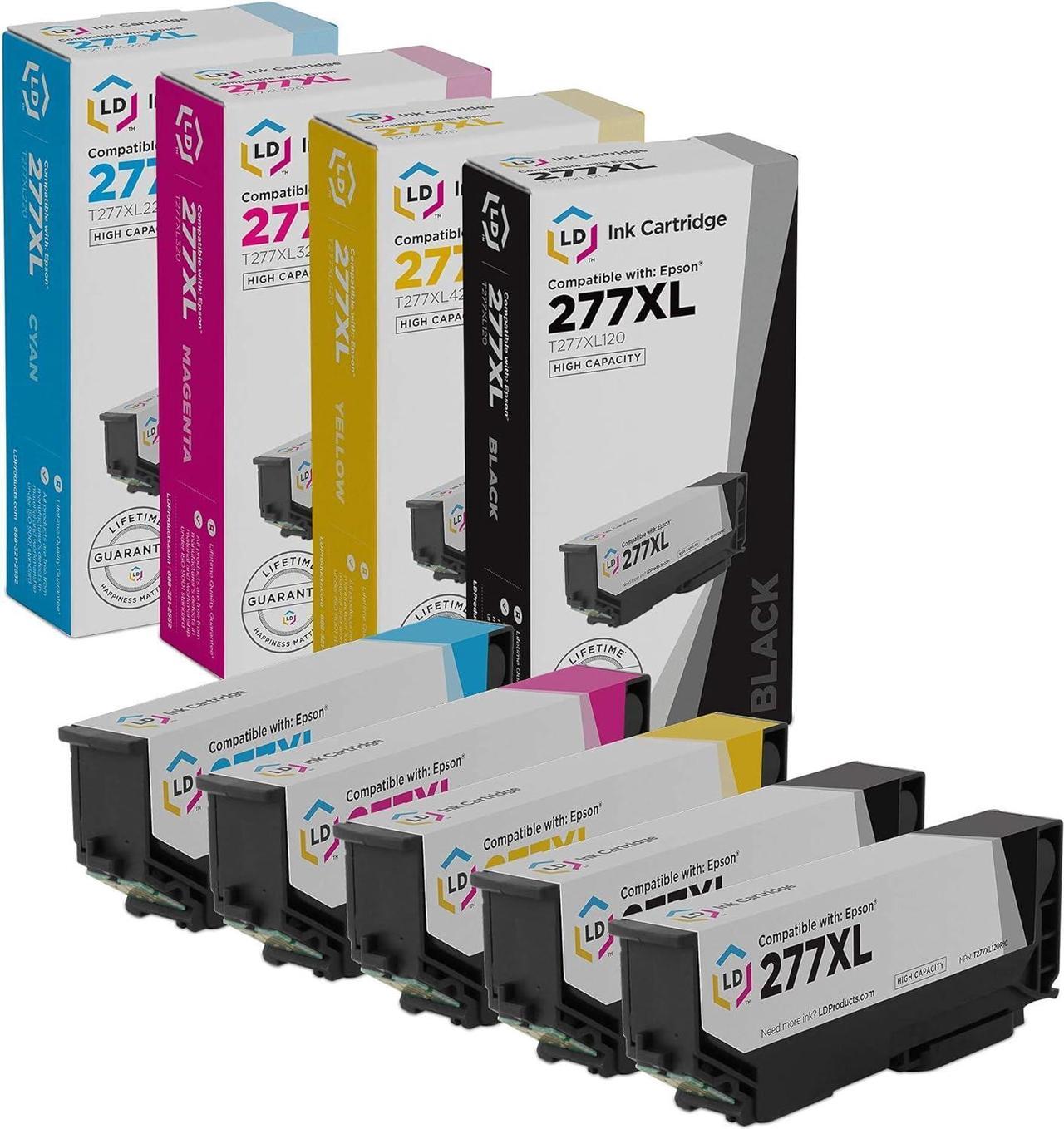 LD Remanufactured Ink Cartridge Replacements for Epson 277XL High Yield (2 Black, 1 Cyan, 1 Magenta, 1 Yellow,