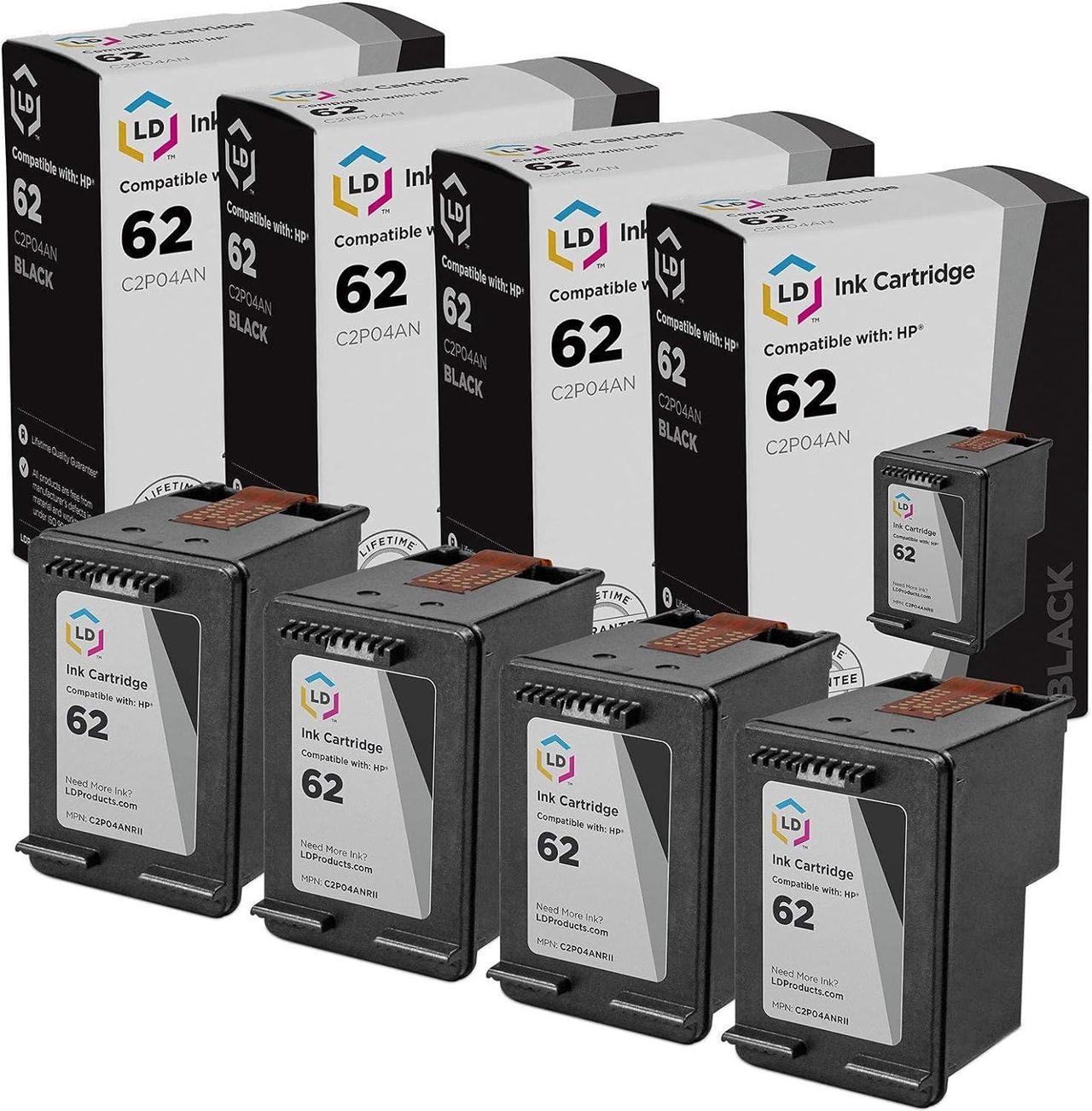 LD Remanufactured Ink Cartridge Replacement  62 C2P04AN (Black, 4-Pack)