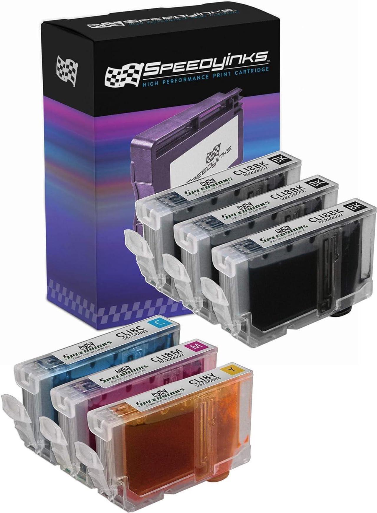 Speedy Inks Compatible Ink Cartridge Replacement for Canon CLI-8 (3 Black, 1 Cyan, 1 Magenta, 1 Yellow, 6-Pack)