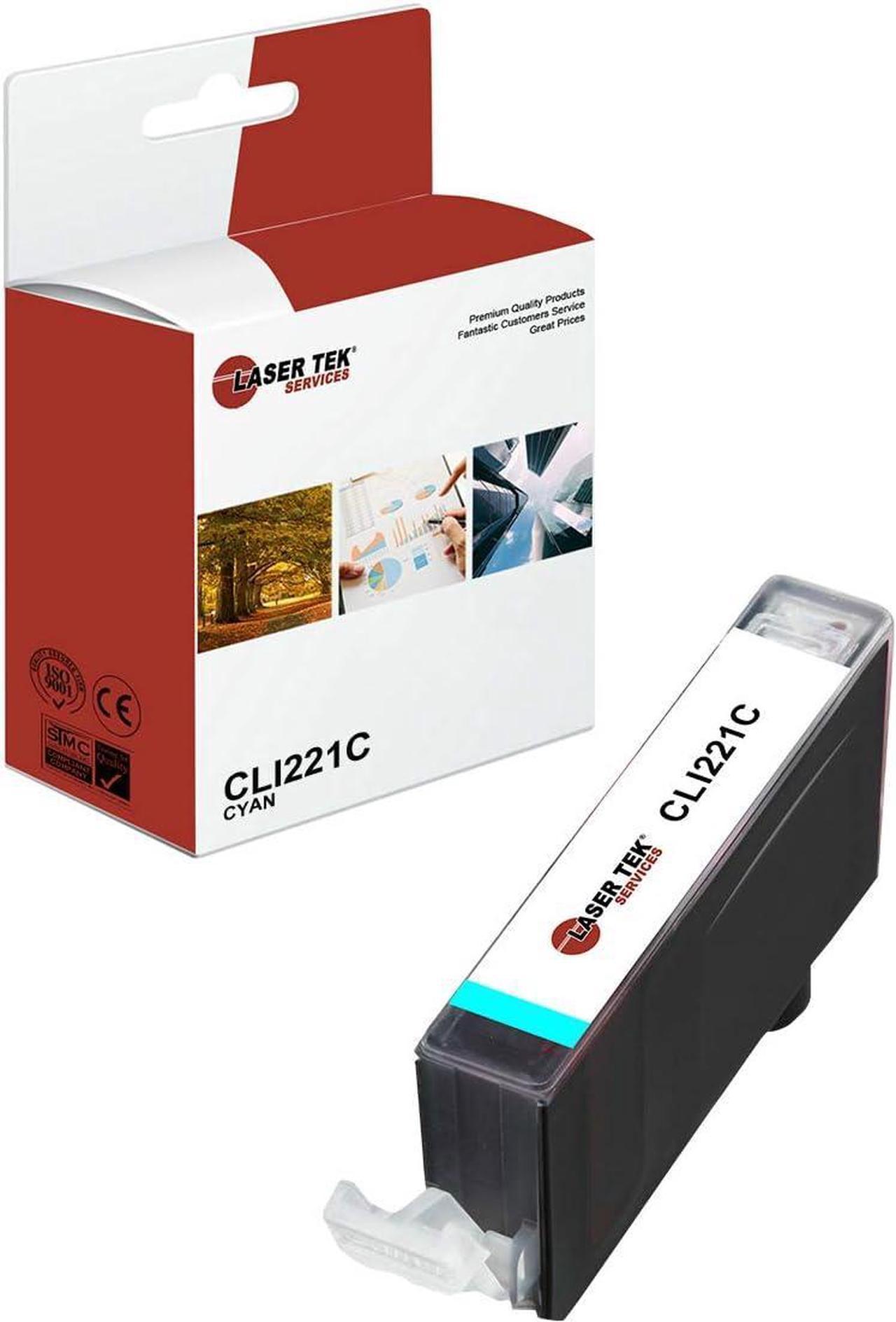 Laser Tek Services Compatible High Yield Ink Cartridge Replacement for Canon CLI-221 CLI221C Works with Canon Pixma iP3600 iP4600, MP540 MP560, MX860 Printers (Cyan, 1 Pack) - 400 Pages