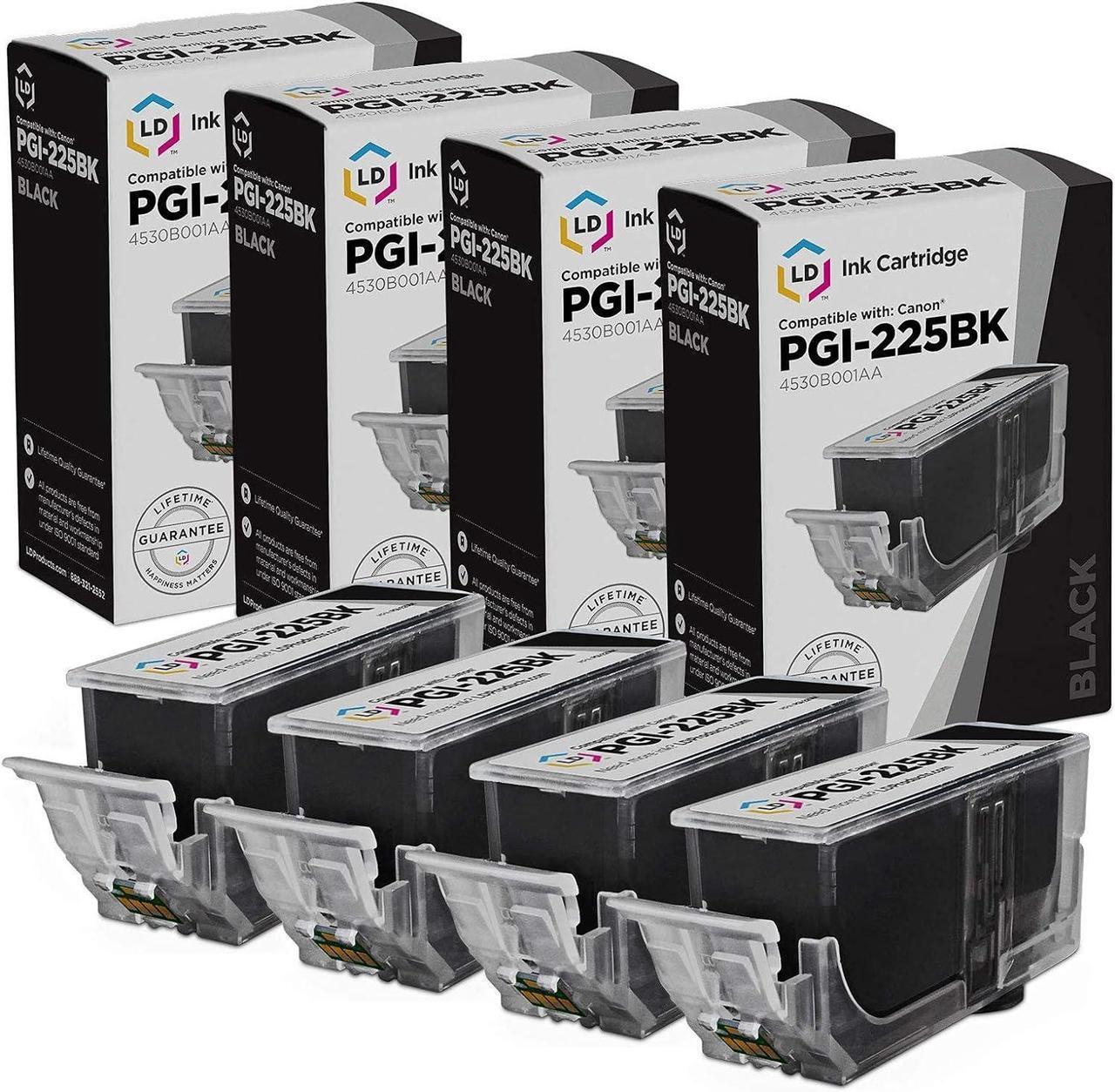 LD Compatible Ink Cartridge Replacement for Canon PGI-225BK 4530B001AA (Pigment Black, 4-Pack)