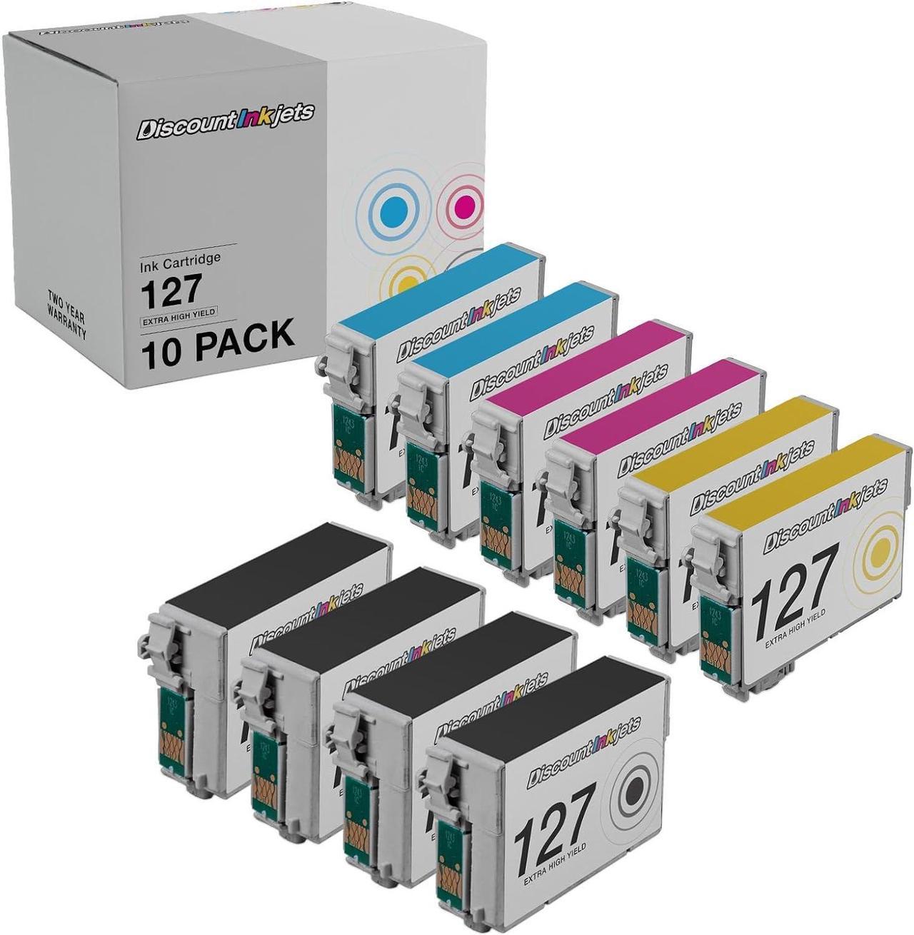 LD Remanufactured Ink Cartridge Replacement for Epson 127 Extra High Yield (4 Black, 2 Cyan, 2 Magenta, 2 Yellow, 10-Pack)