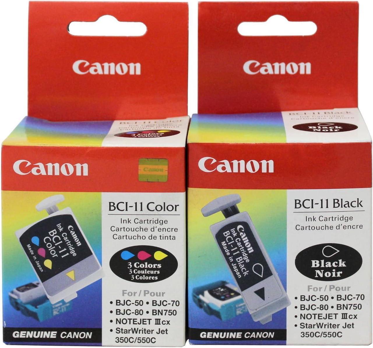 Canon BCI-11 Black & Tri-Color Ink Cartridge Combo BJC-50 Genuine New Sealed Box