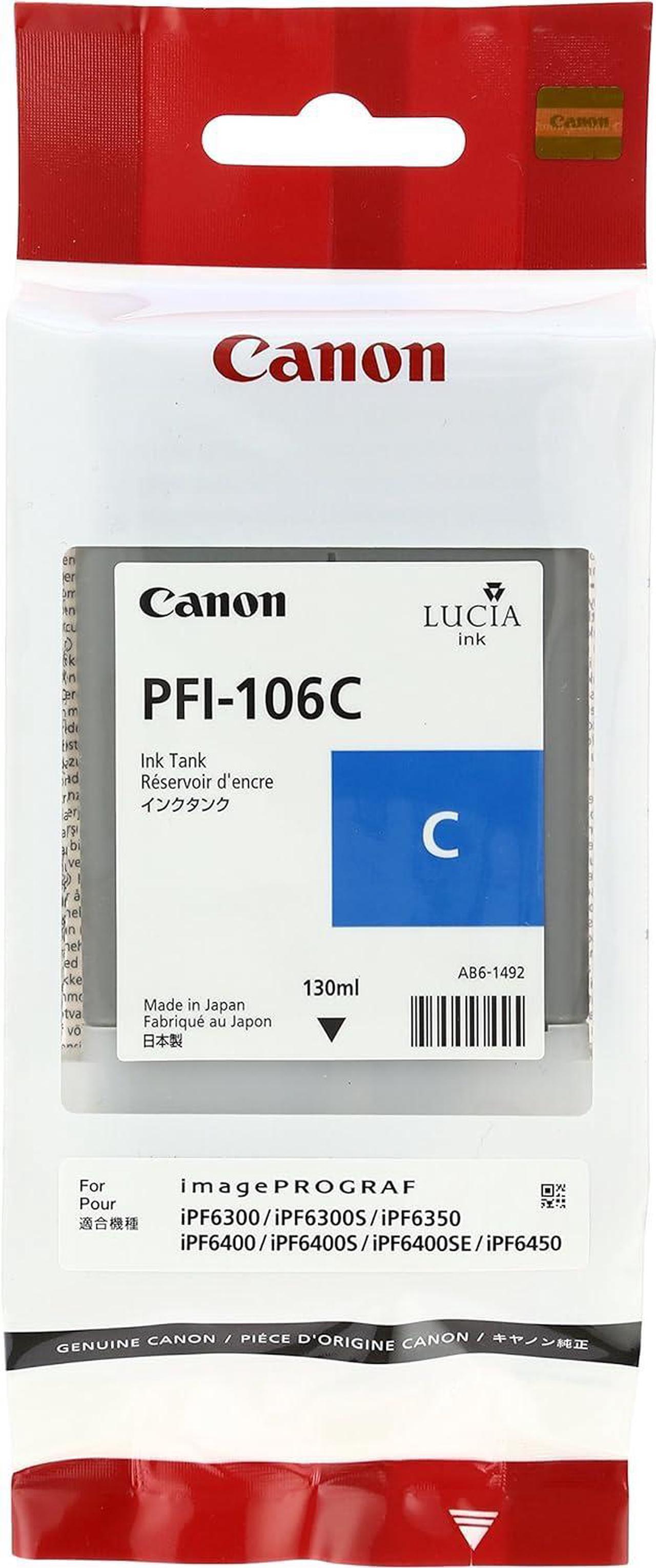 Canon PFI106C 130ml Ink Cartridge - Cyan